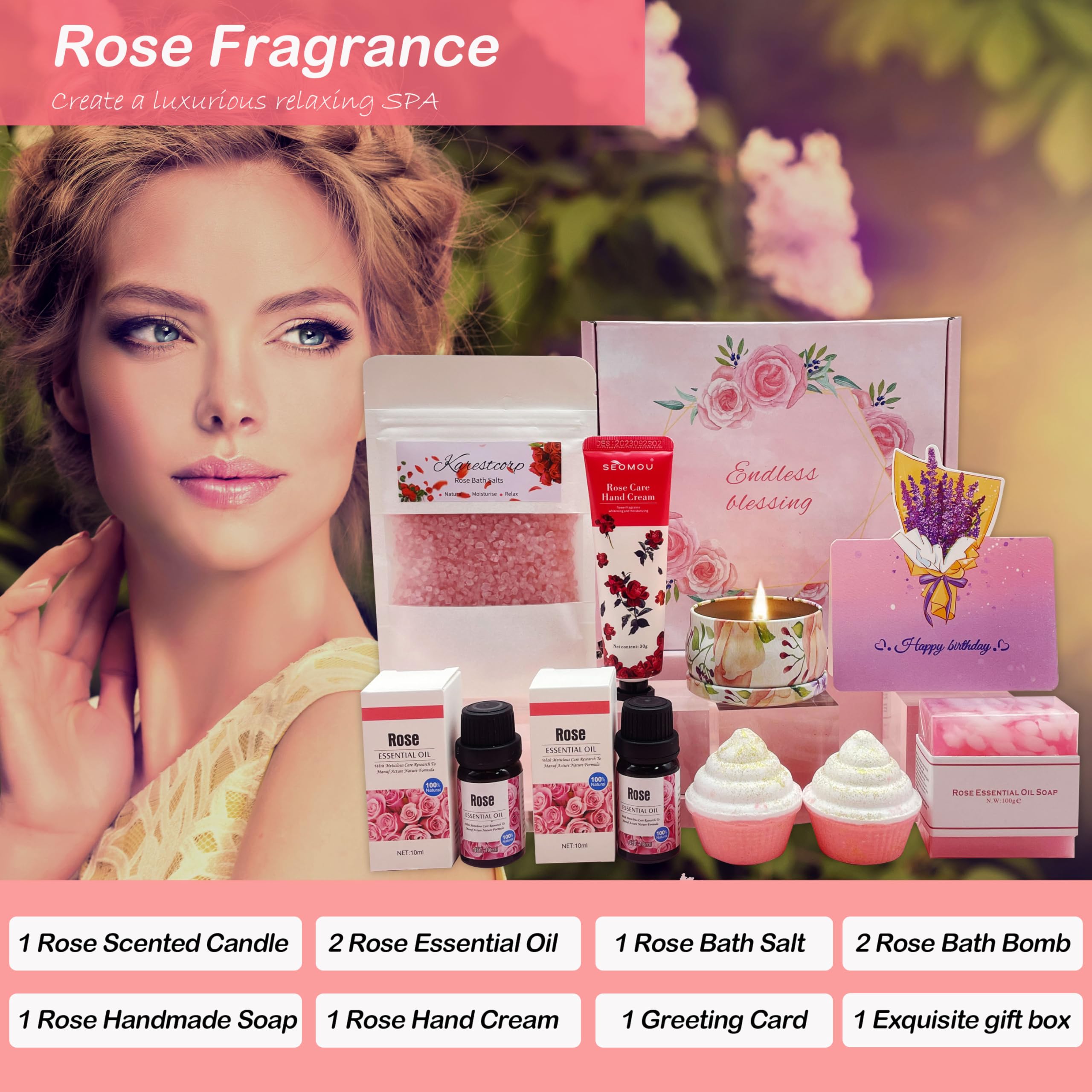 Birthday Gifts for Women, Happy Birthday Pamper Hampers Relaxation Bath Set Package for Her, Birthday Presents Gift Box for Best Friends Mum Sister Auntie Wife, Ladies Birthday Gift Set Idea