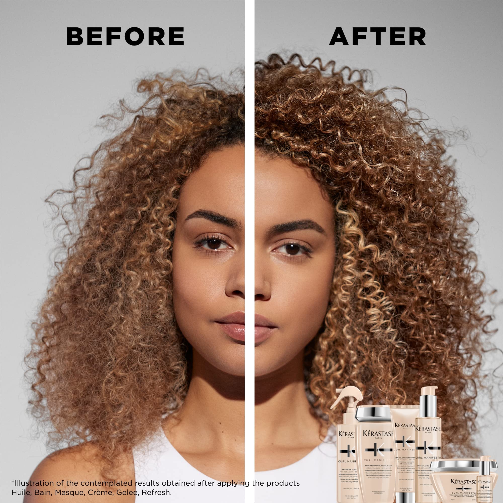 Kérastase Curl Manifesto, Shampoo, For Curly to Very Curly and Coily Hair, With Manuka Honey and Ceramide, Bain Hydratation Douceur, 250 ml