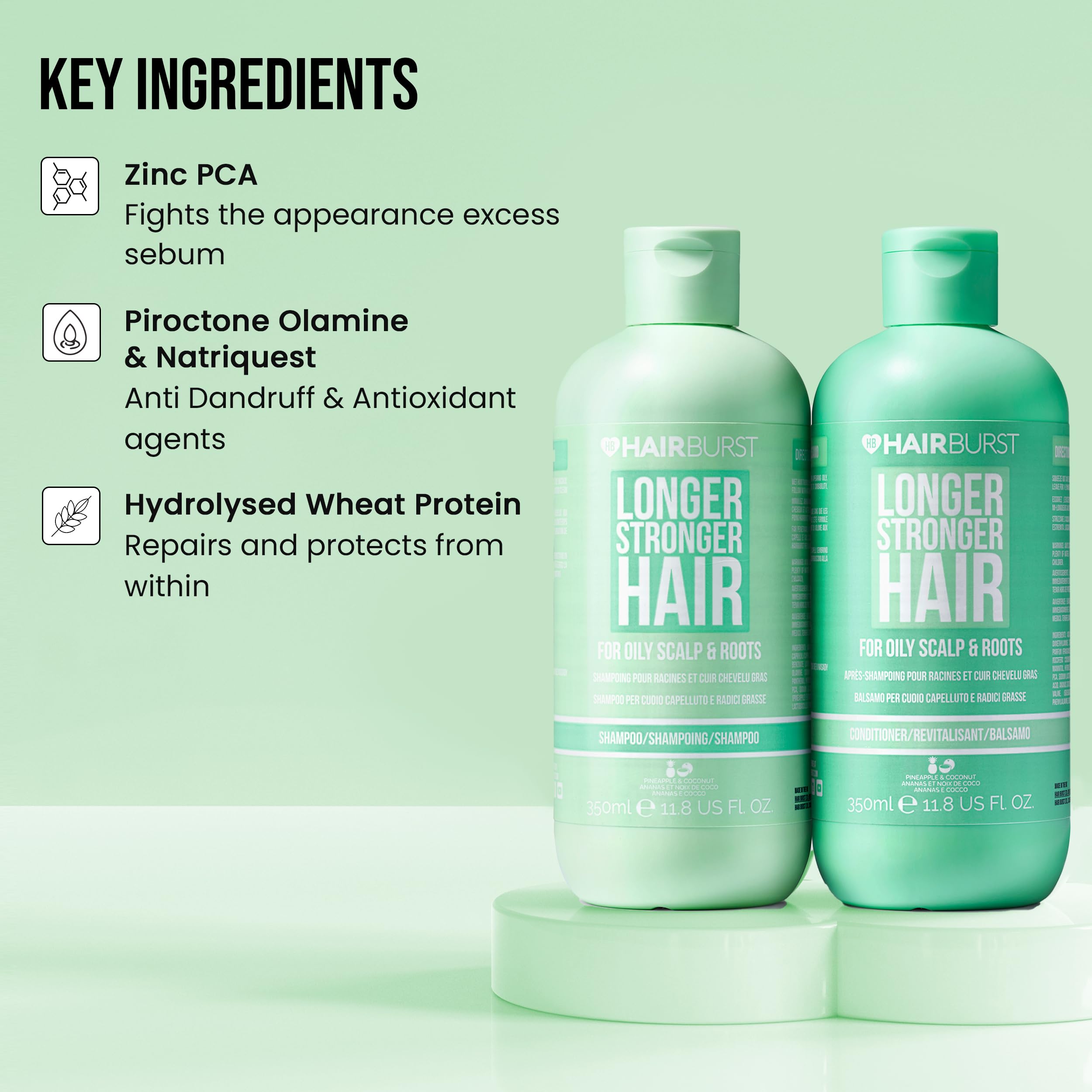 HAIR BURST Shampoo & Conditioner Set for Oily Hair — Deep Cleansing, Purifying & Hydrating with Tropical Aroma - Promotes Growth, Reduces Hair Loss-Free of SLS, Silicones & Parabens - Made in UK