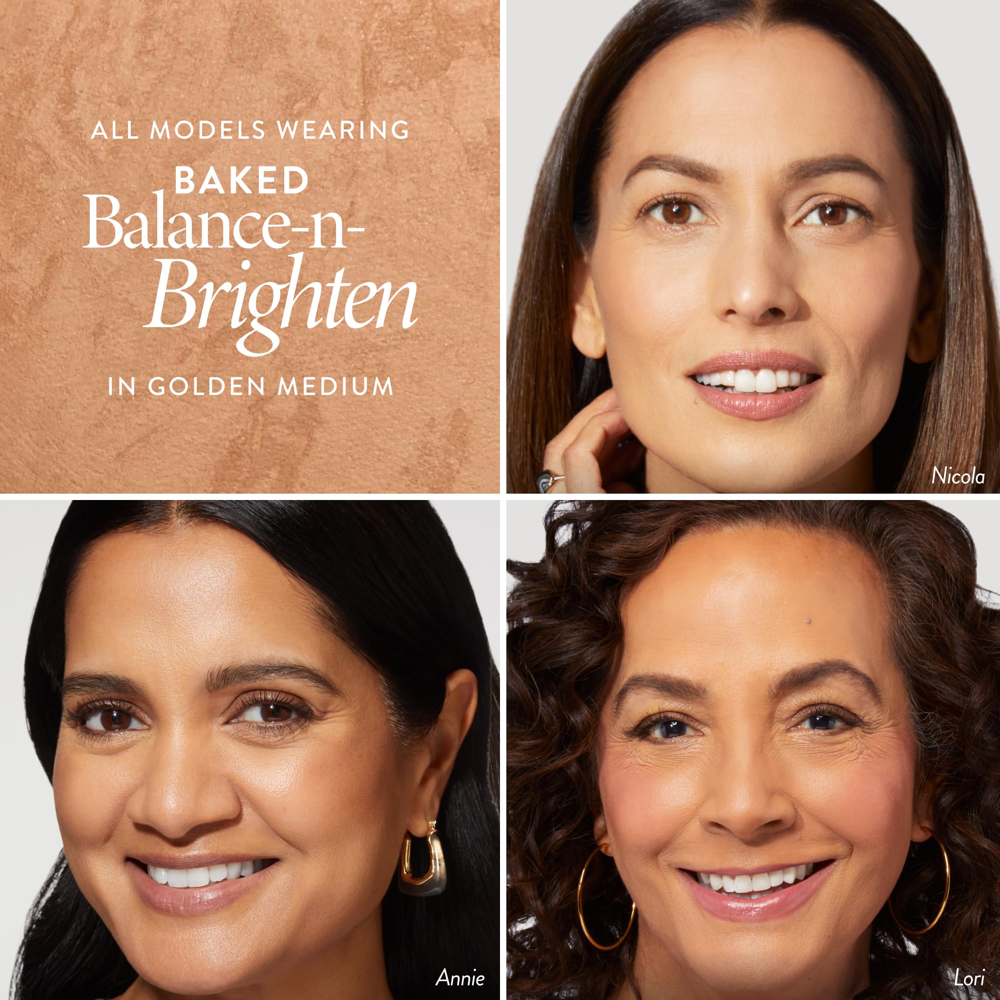 LAURA GELLER Baked Balance-n-Brighten Colour Correcting Powder Foundation (Golden Medium) Buildable Light to Medium Coverage Baked Foundation, Demi-Matte Finish