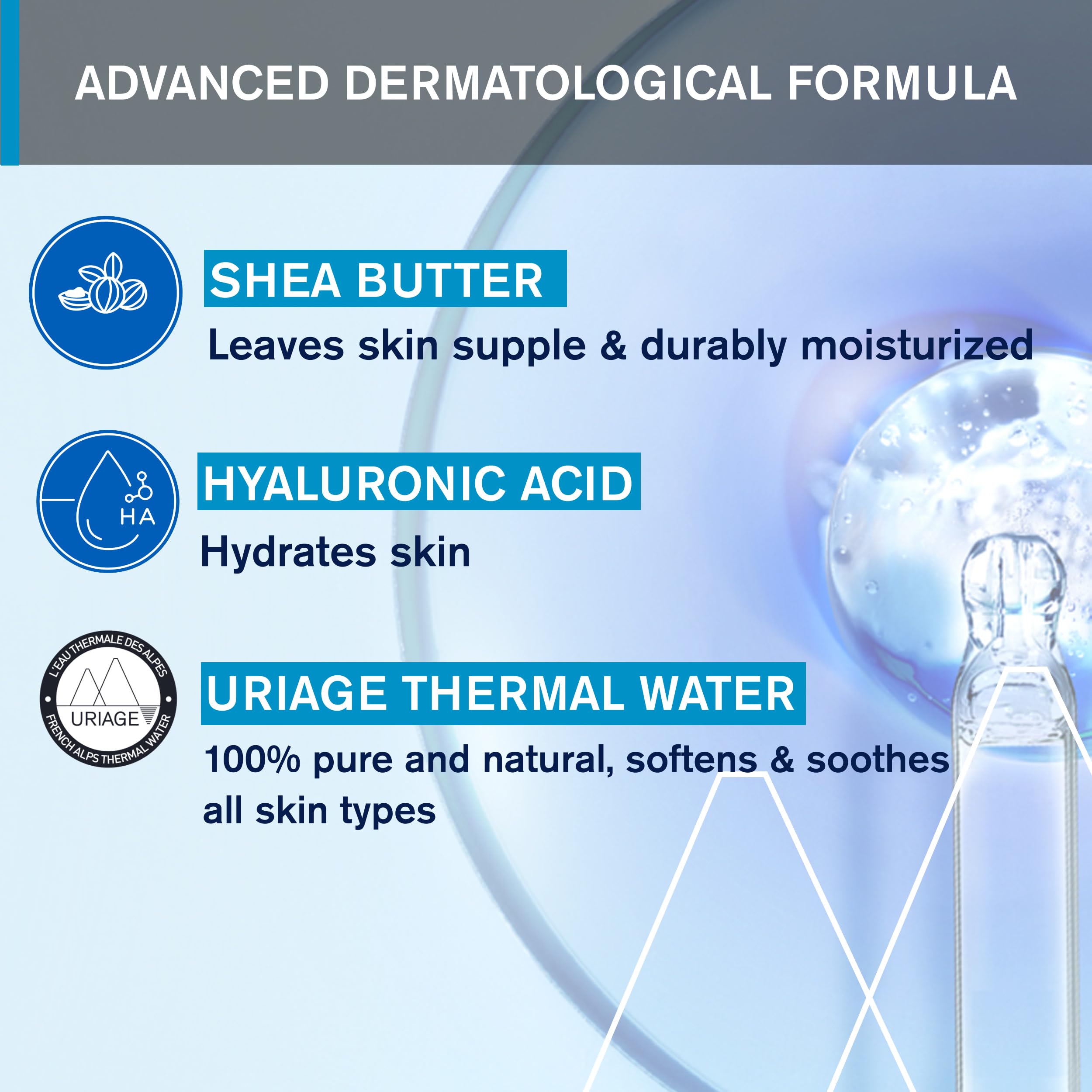 URIAGE Silky Body Lotion with Shea Butter & Hyaluronic Acid | 24H Hydration, Smoothing Effect, Moisturizer, Paraben-Free, 500 mL / 17 oz
