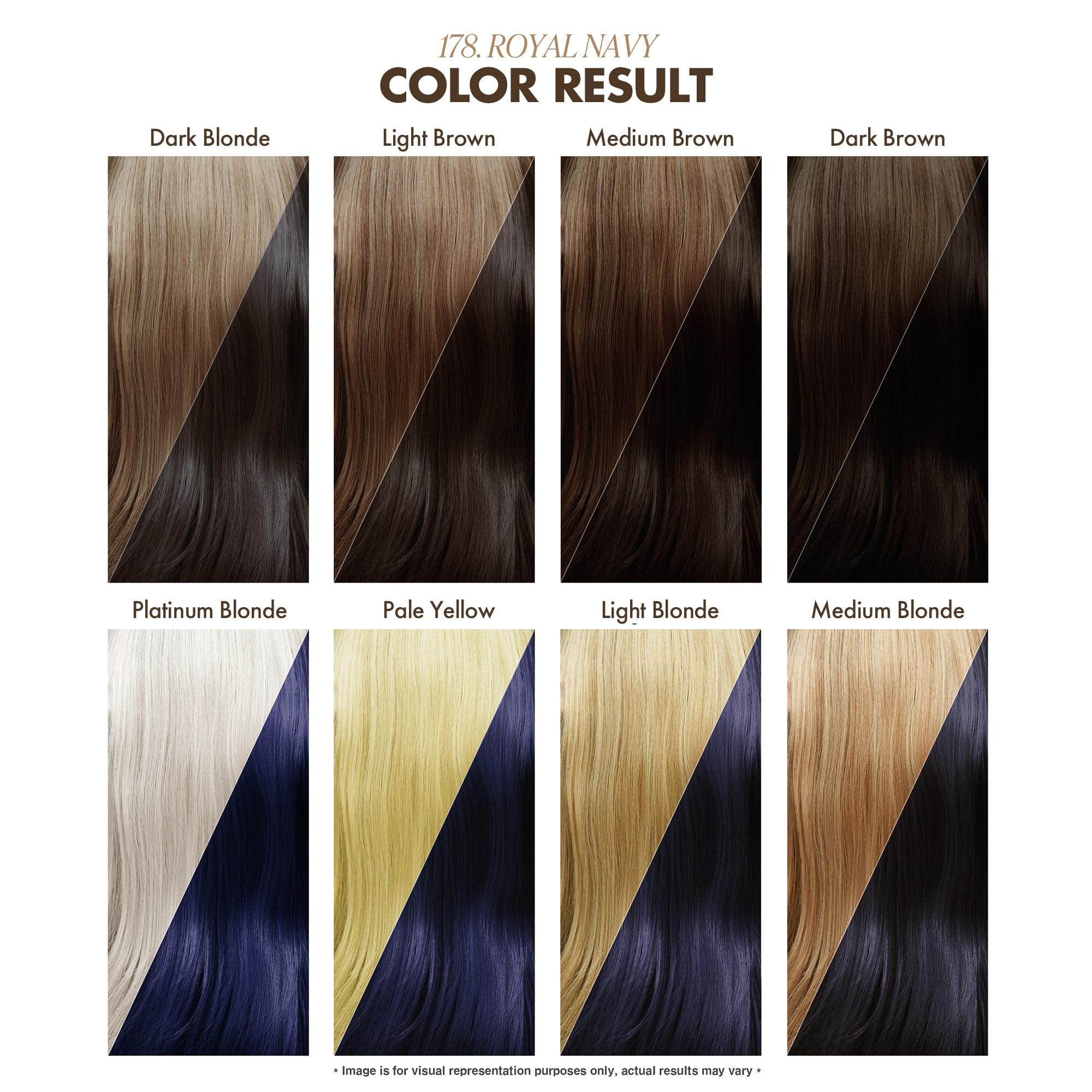 Adore Semi Permanent Hair Color - Vegan and Cruelty-Free Blue Hair Dye - 4 Fl Oz - 178 Royal Navy (Pack of 1)