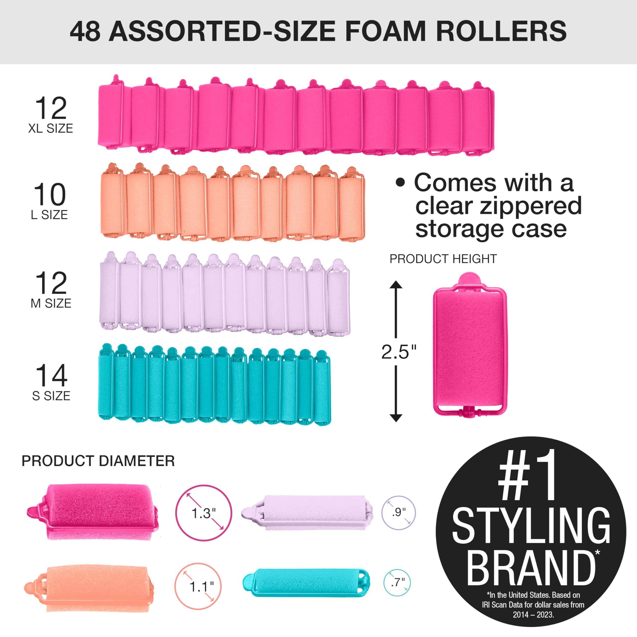 Conair 61118 Conair Foam Rollers, 48PCS