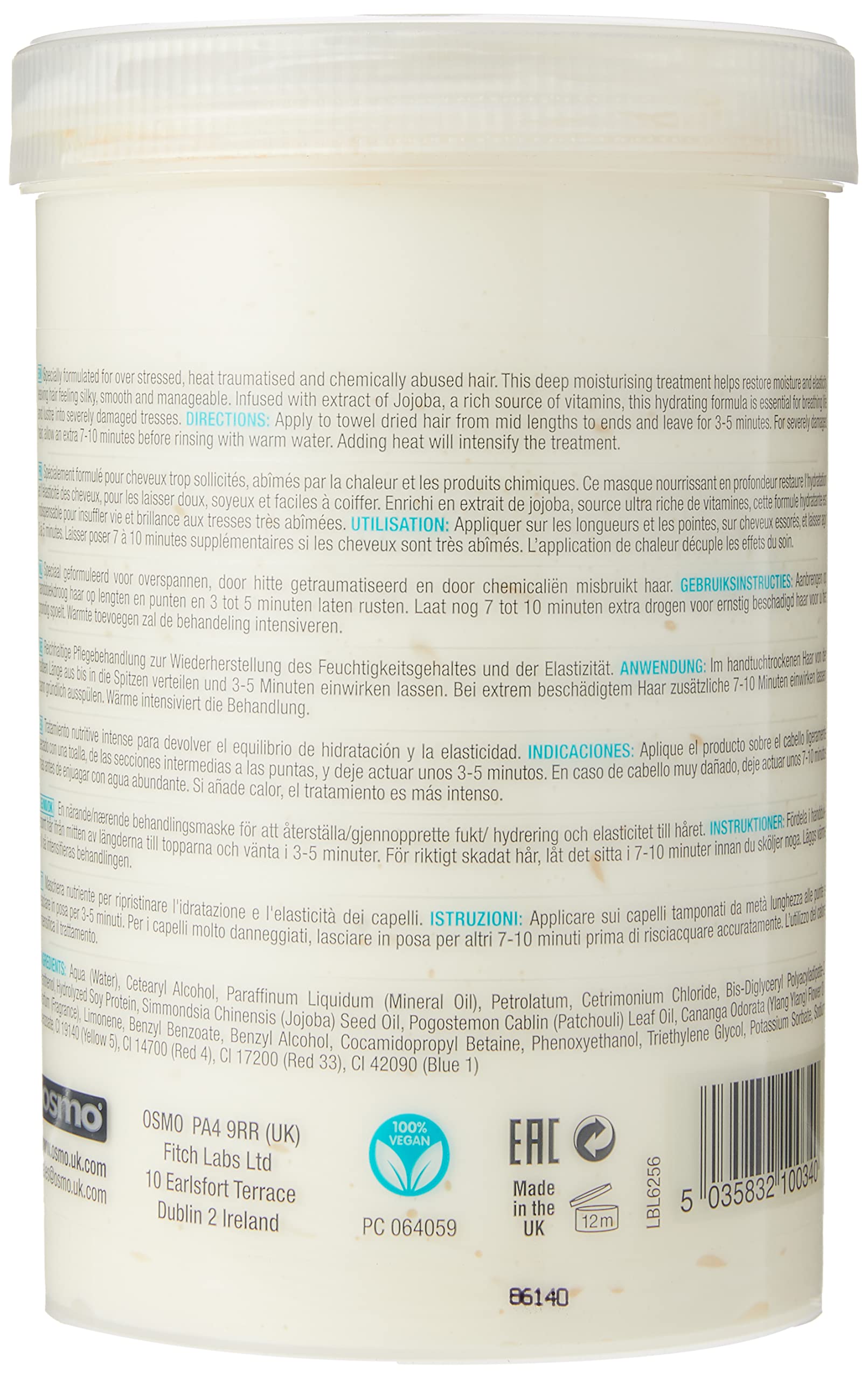 Osmo Intensive Deep Repair Hair Mask for Restoring Moisture and Conditioning Hair and Creating Beautiful Healthy, Naturally Glossy Hair. Size 1200ml.…