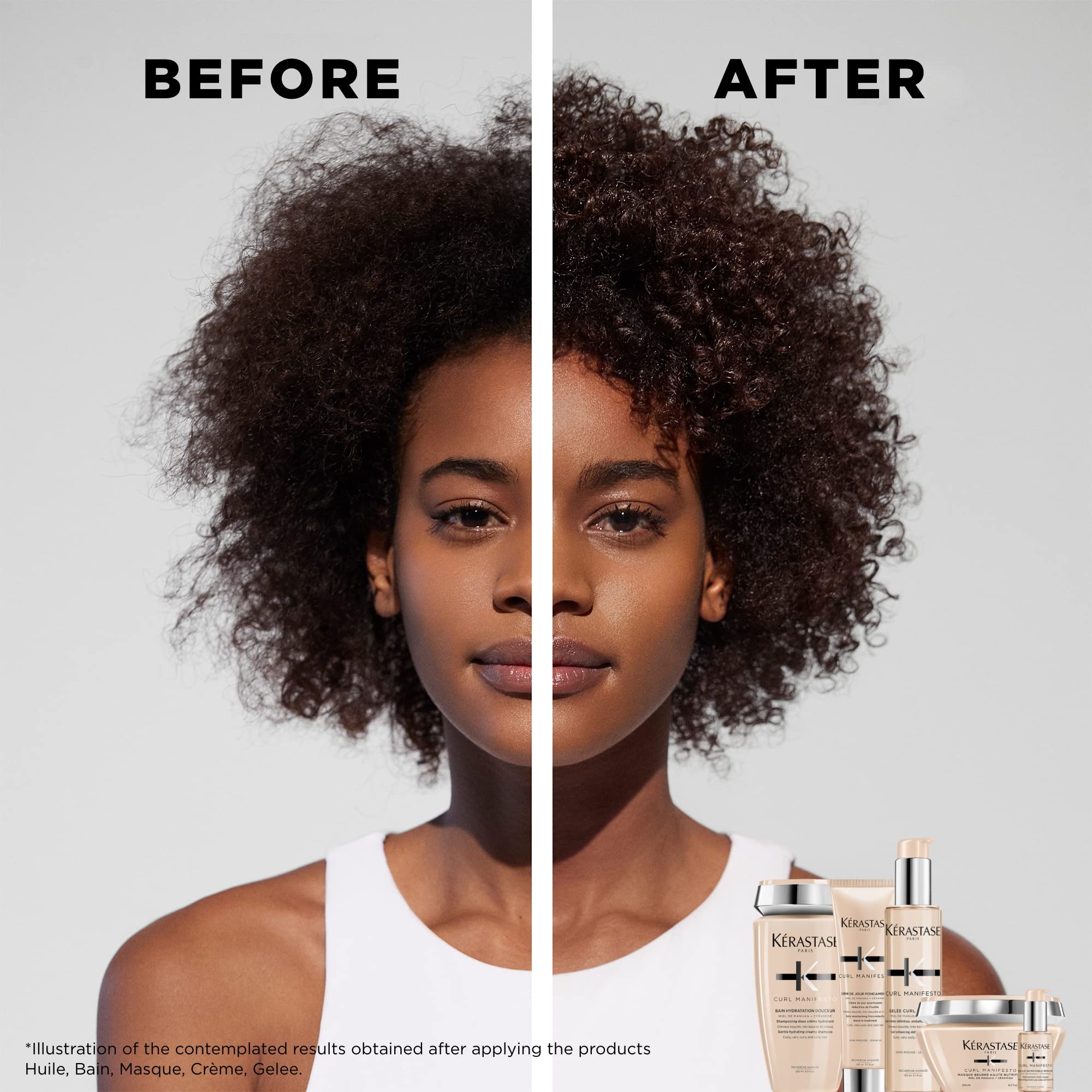 Kérastase Curl Manifesto, Shampoo, For Curly to Very Curly and Coily Hair, With Manuka Honey and Ceramide, Bain Hydratation Douceur, 250 ml