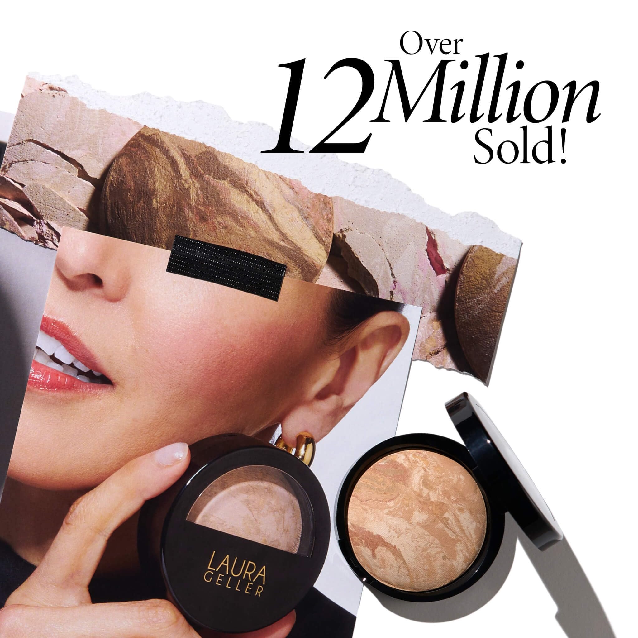 LAURA GELLER Baked Balance-n-Brighten Colour Correcting Powder Foundation (Light) Buildable Light to Medium Coverage Baked Foundation, Demi-Matte Finish
