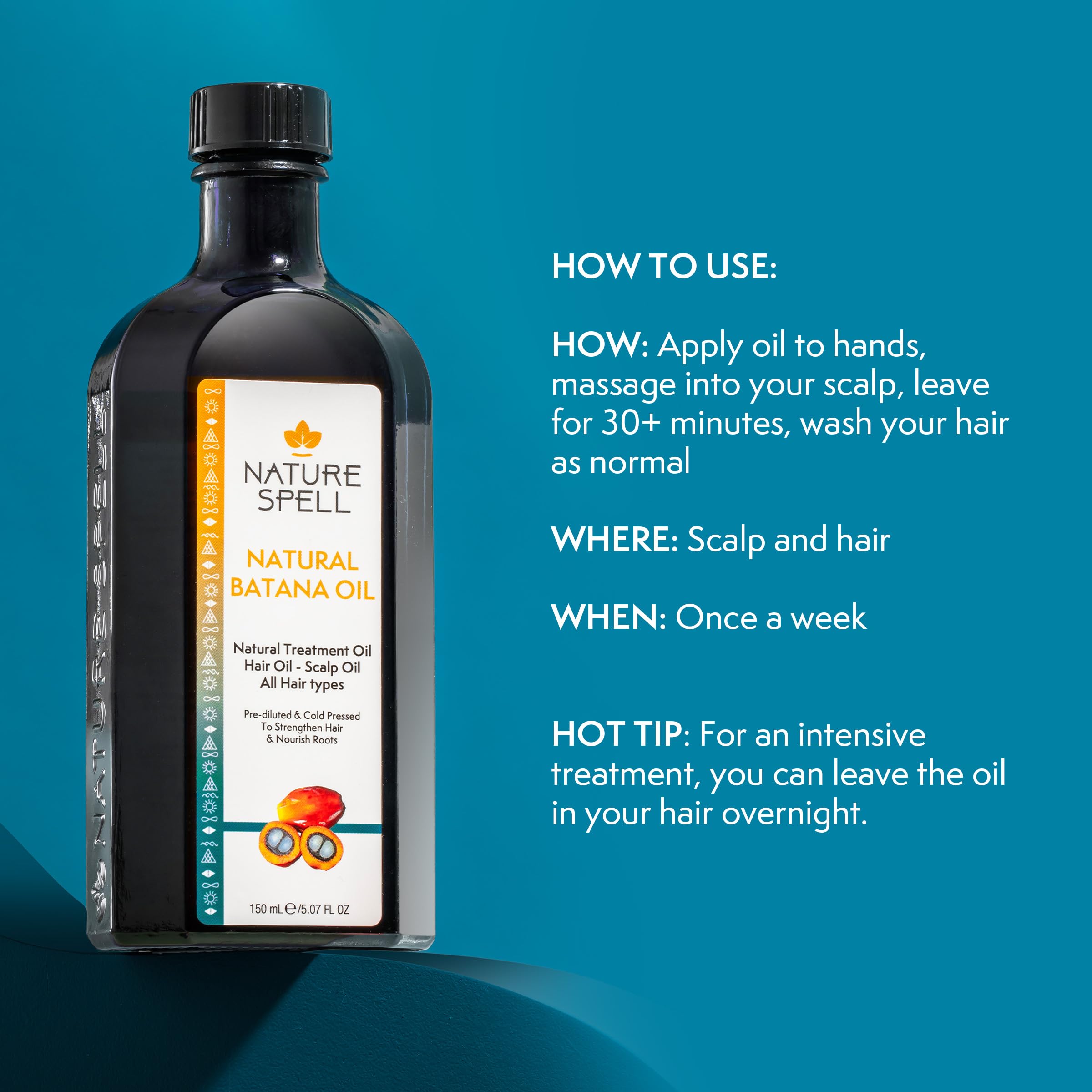 Nature Spell Rosemary Oil & Batana Oil Hair Care Set For Hair Growth, Scalp & Hair Strengthening Duo, With Applicator & Pump, 2 x 150ml