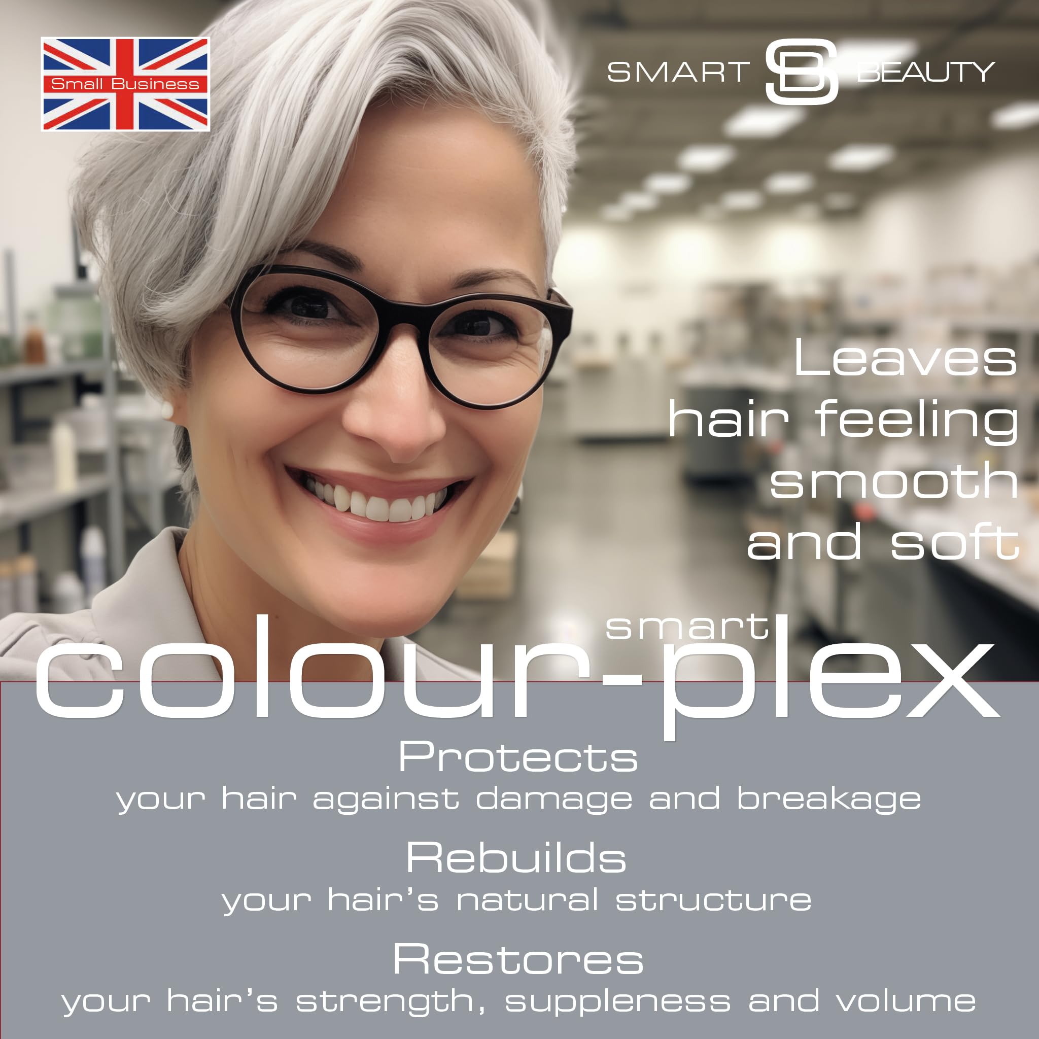 Metallic Silver Hair Dye Demi-Permanent, Grey Toner for Bleached Hair, Anti-Breakage Plex Hair Care, Vegan Hair Dye & Cruelty-Free, 100% Grey Coverage, Silver Grey Hair Colour by Smart Beauty
