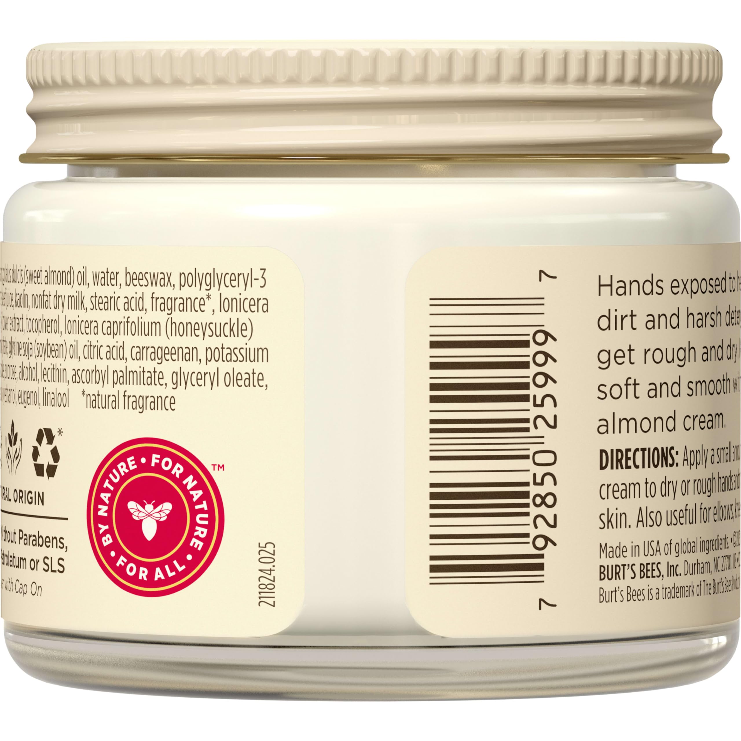Burt's Bees Almond & Milk Hand Cream, 2 Oz