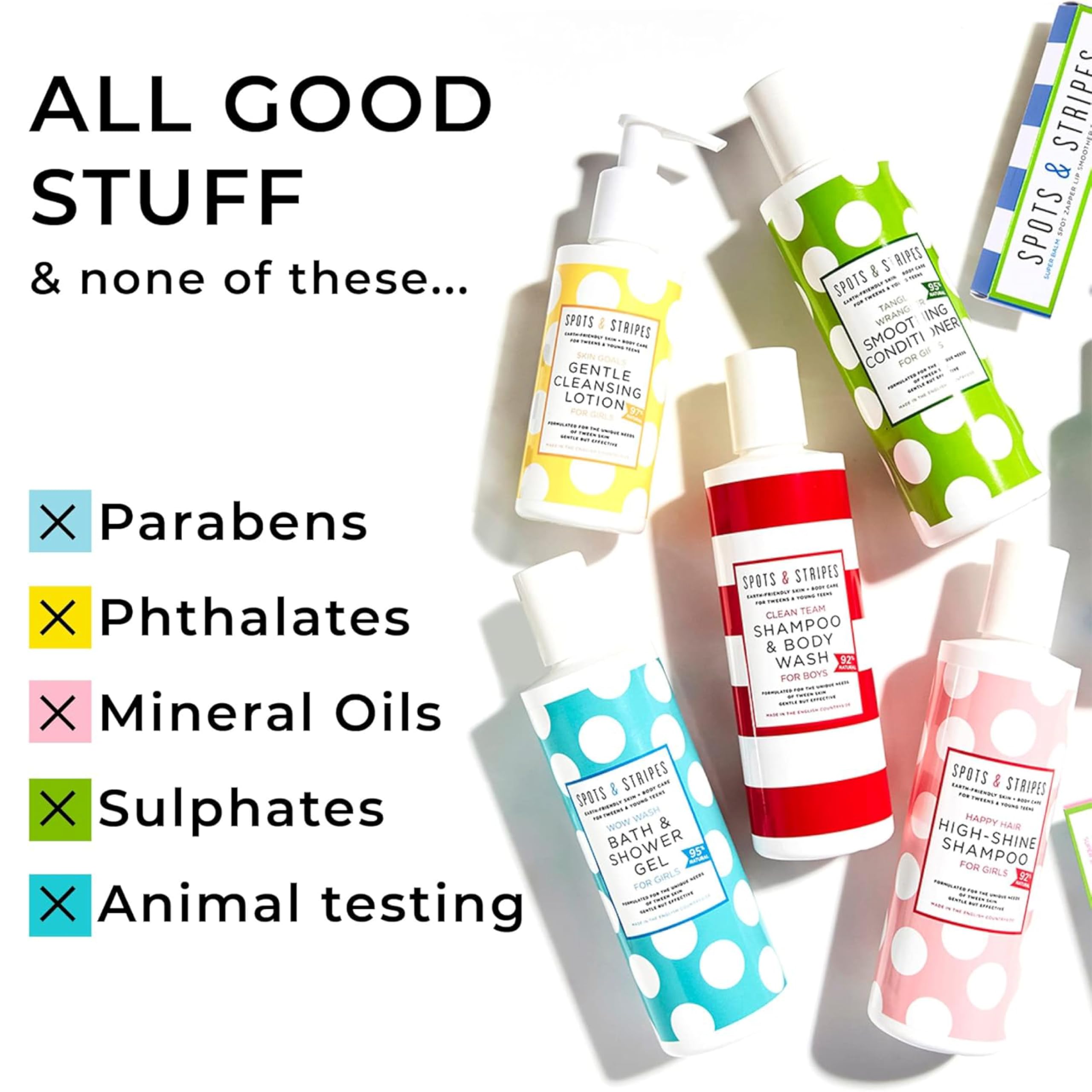 Spots & Stripes - Skin Goals Gentle Cleansing Lotion for Girls, the Perfect Starter Face Wash for Teen and Young Skin, Super-Gentle (150ml)