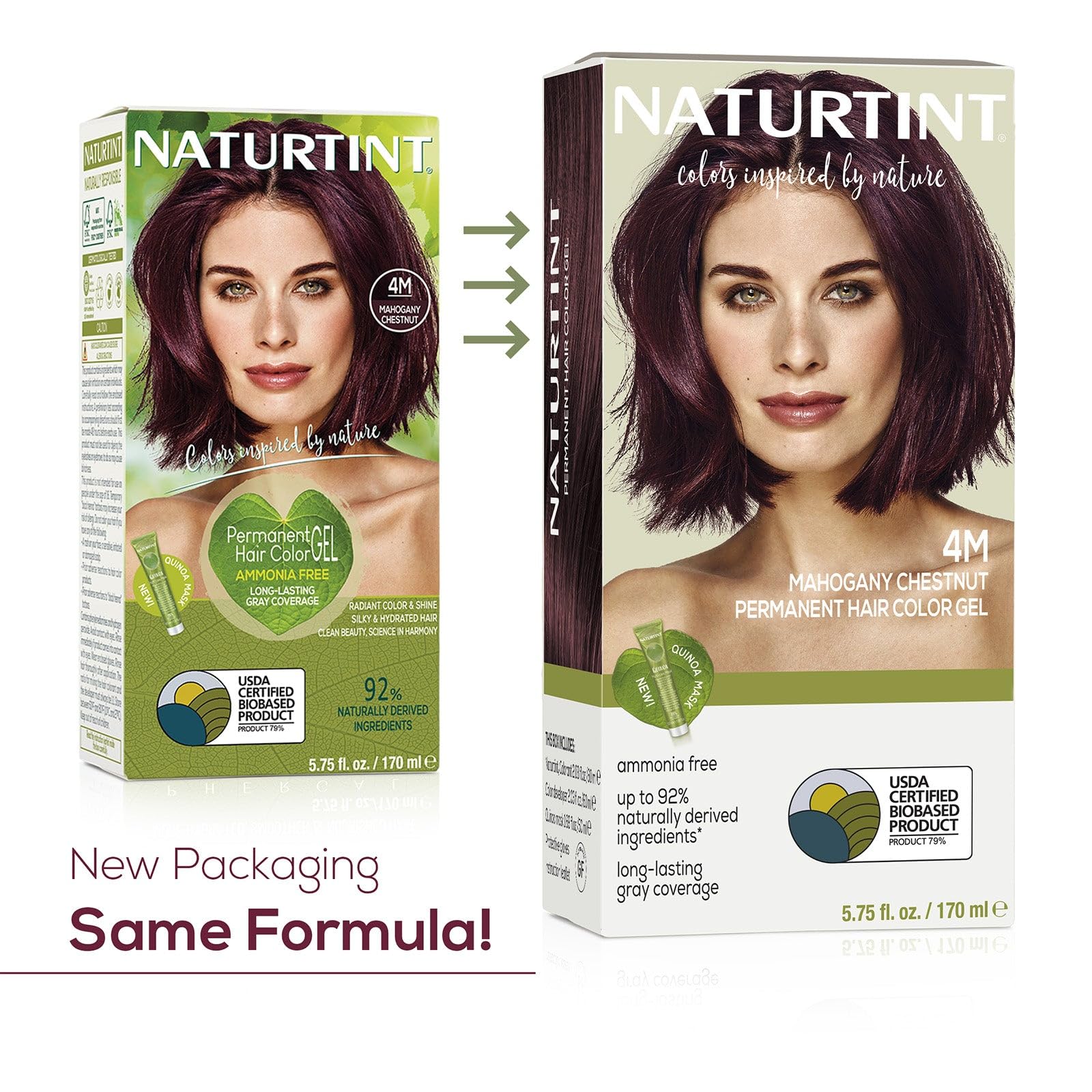 Naturtint 4M Mahogany Chestnut Permanent Hair Color (Pack of 1), Ammonia Free, Vegan, Cruelty Free, up to 100% Gray Coverage, Long Lasting Results (Packaging may vary)