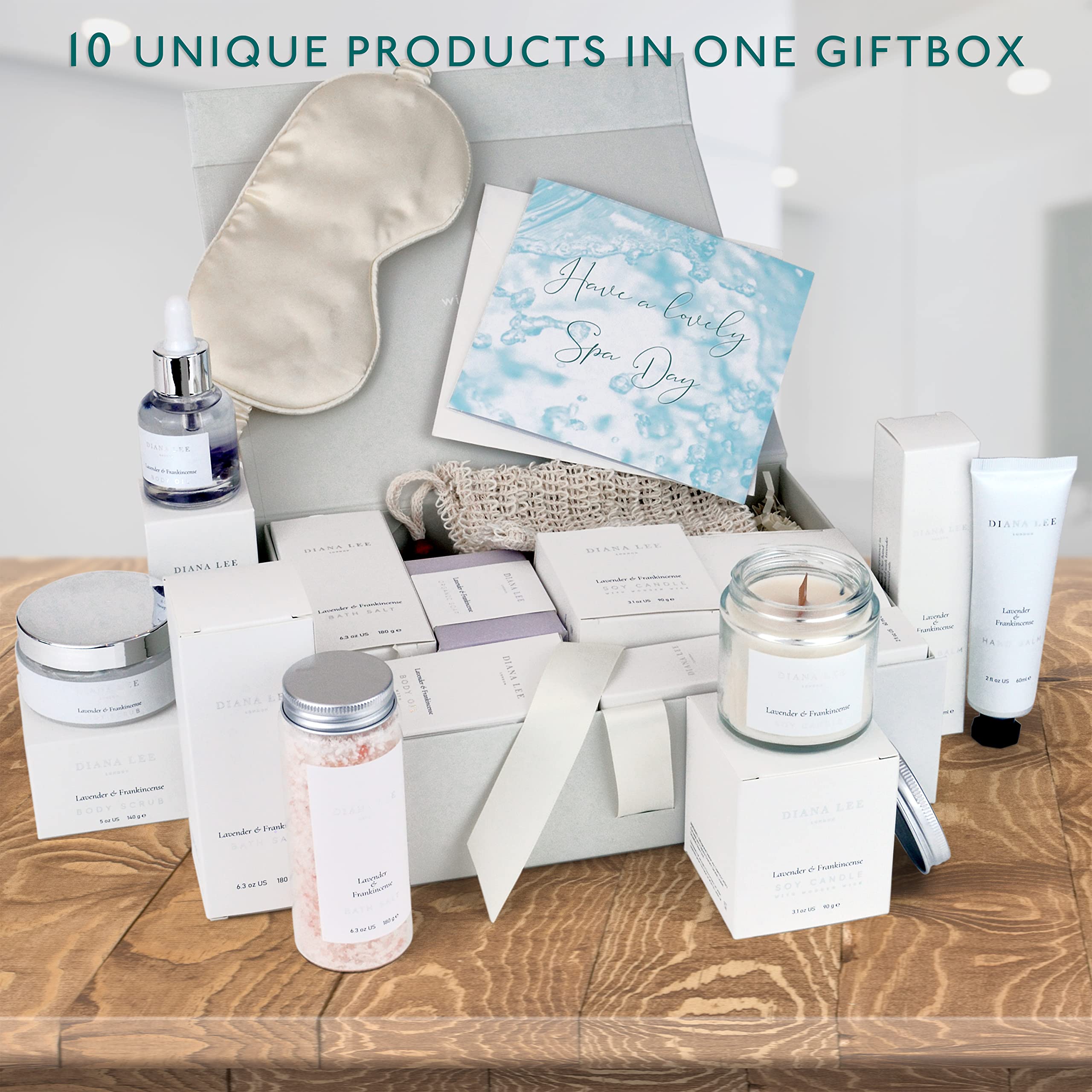 Jasmyn & Greene Relaxation Birthday Gifts for Women - Luxury Pamper Hamper Bath Set Gifts for Her with Lavender. Spa Sets for Mum with Organic Self Care Presents. Pamper Gift for Womens Birthday