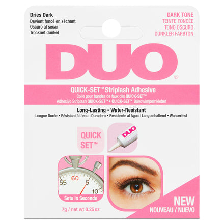 DUO Quick-Set Strip Lash Adhesive – Dark Tone, Long-Lasting, Water-Resistant Lash Glue, Strong Hold for Strip & Individual Lashes, 0.25 oz