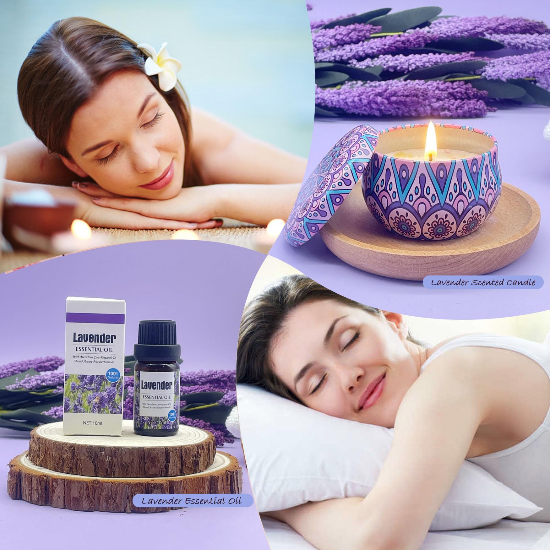 Bath Set Birthday Gifts for Women, Lavender Pamper Hampers for Her, Self Care Skin Care Gifts Box for Mum Best Friend Sister Wife Girlfriend, Ladies Relaxation SPA Bath Bombs Gift Set