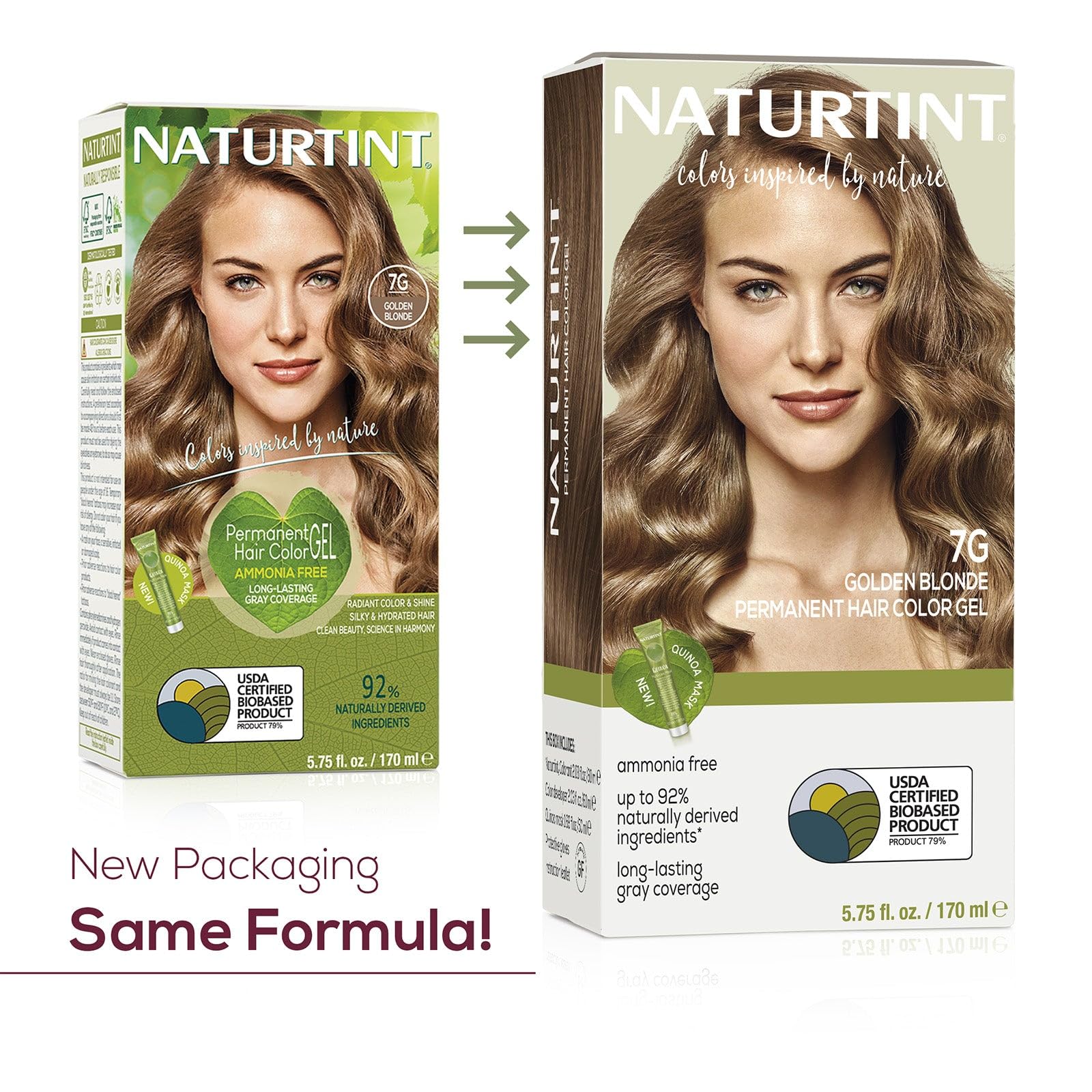 Naturtint 7G Golden Blonde Permanent Hair Color (Pack of 1), Ammonia Free, Vegan, Cruelty Free, up to 100% Gray Coverage, Long Lasting Results (Packaging may vary)