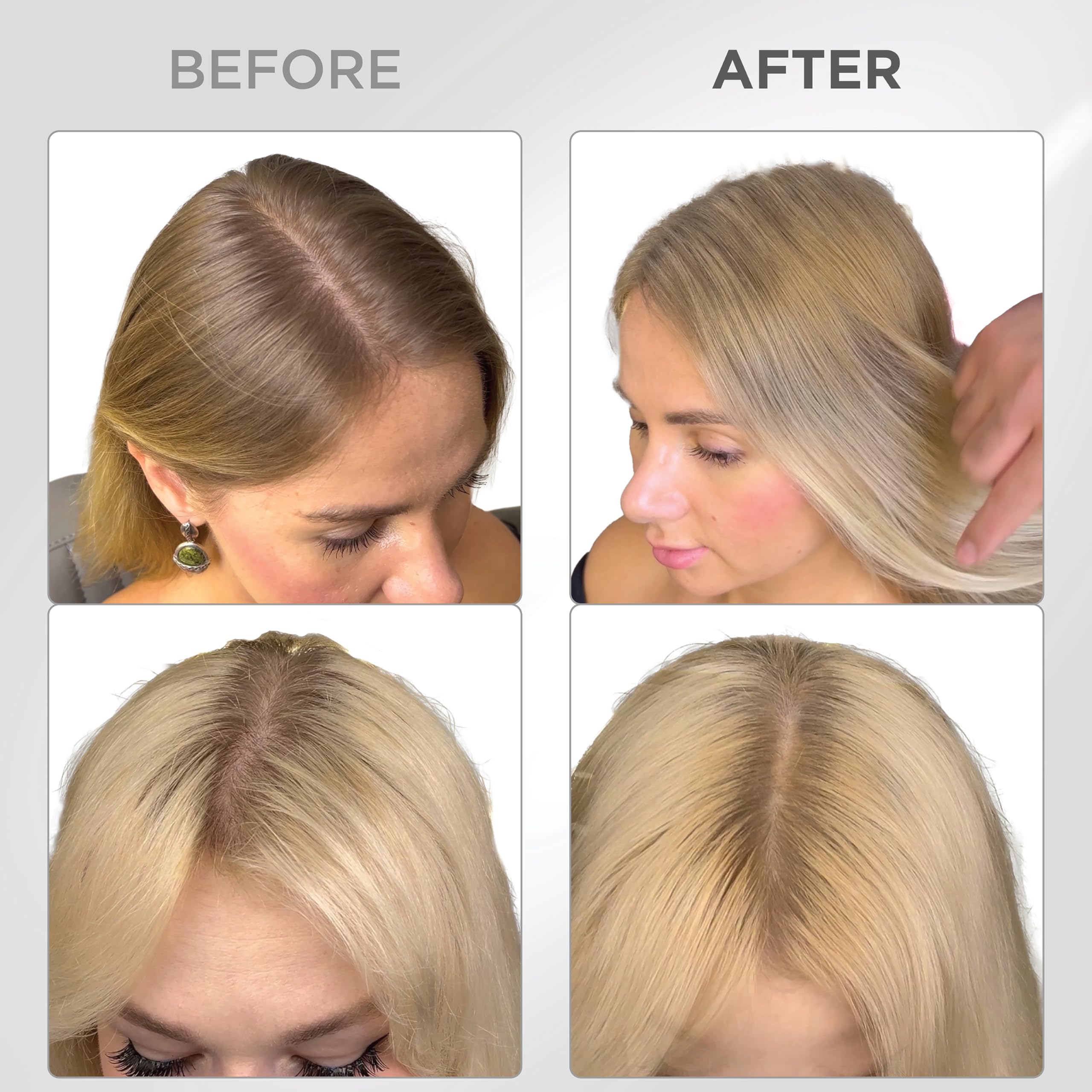 THICK FIBER Root Touch Up Powder - Water & Sweat Resistant Hair Loss Concealer Set for Thinning Hair Women, Includes Brush (Medium Blonde)