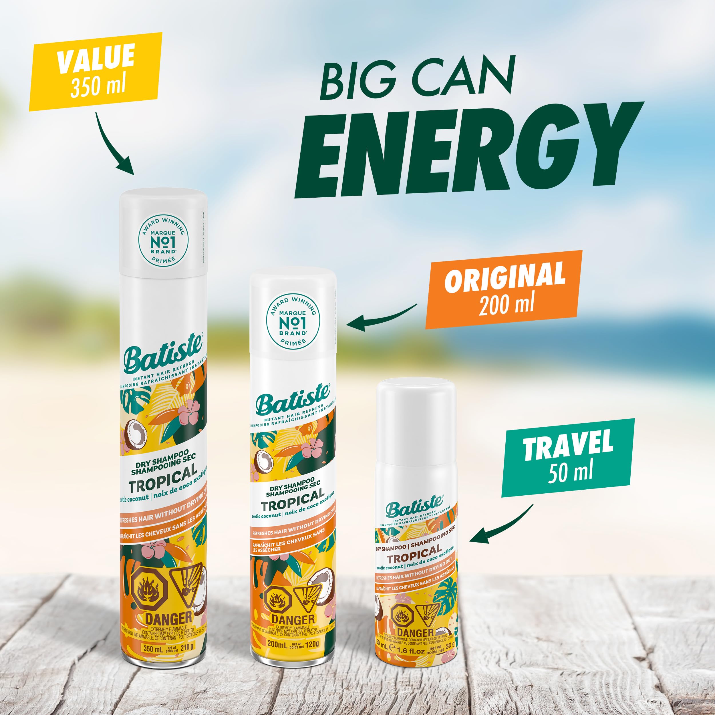 Batiste Dry Shampoo, Tropical, 6.73 Ounce (Packaging May Vary)