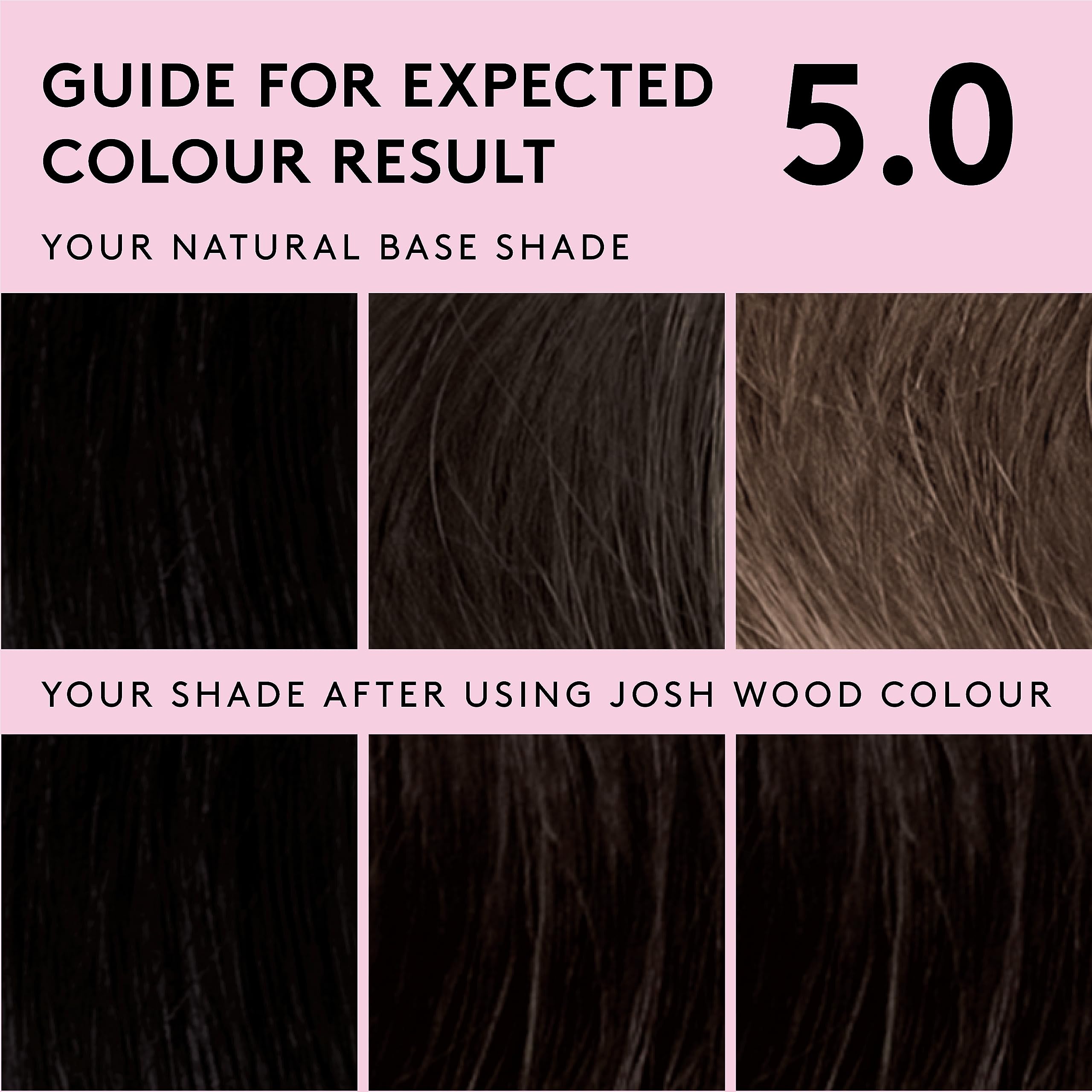 Josh Wood Permanent Colour 5.0 (Dark Brown) Celebrity-approved ammonia-free - Leaves hair super shiny and hydrated with 100% grey coverage - Natural-looking and Vegan