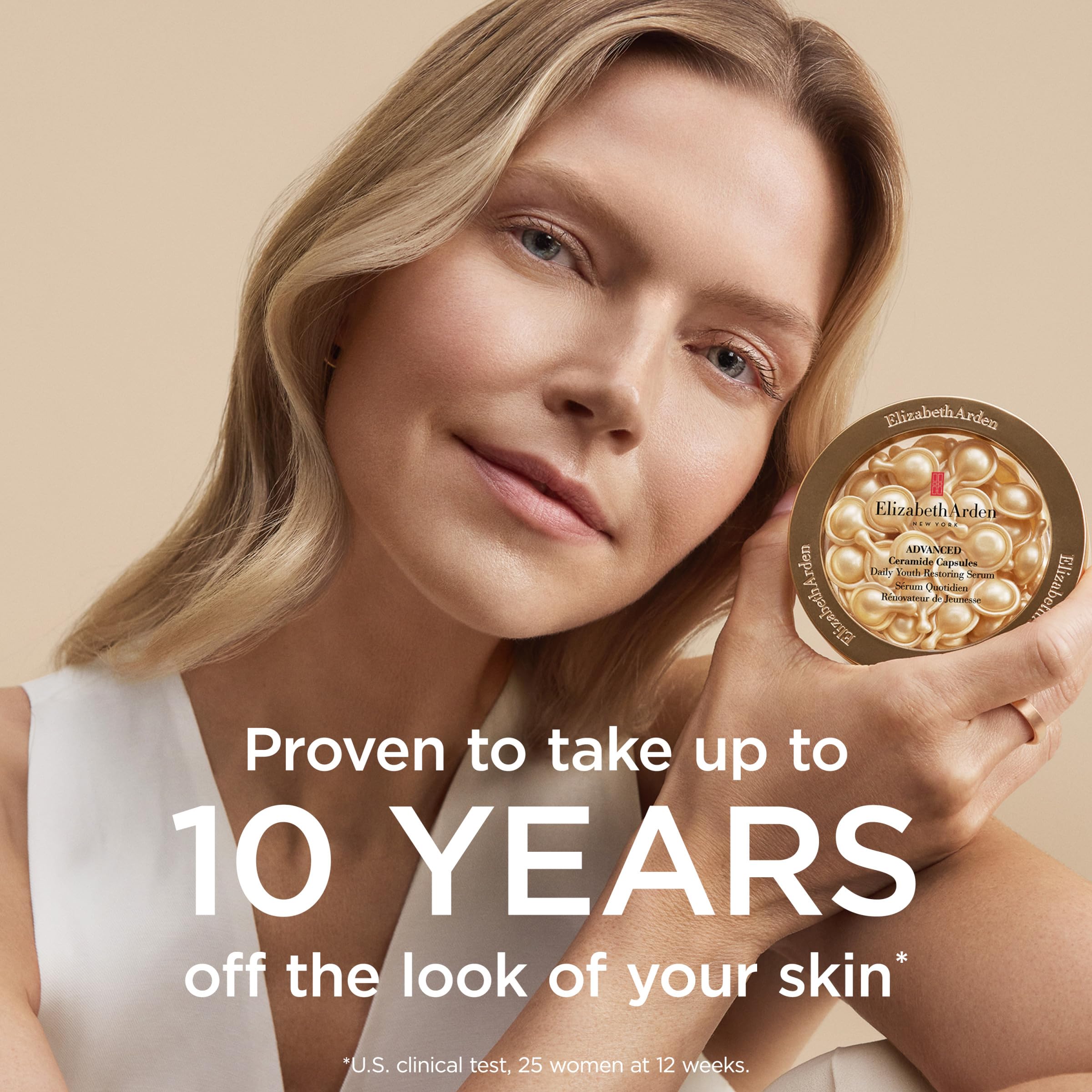 Elizabeth Arden Advanced Ceramide Face Serum Capsules, Anti-Aging Skincare, Fragrance-Free Hydrating Formula for Radiant, Firm Skin, Nourishing and Strengthening, 90 Count