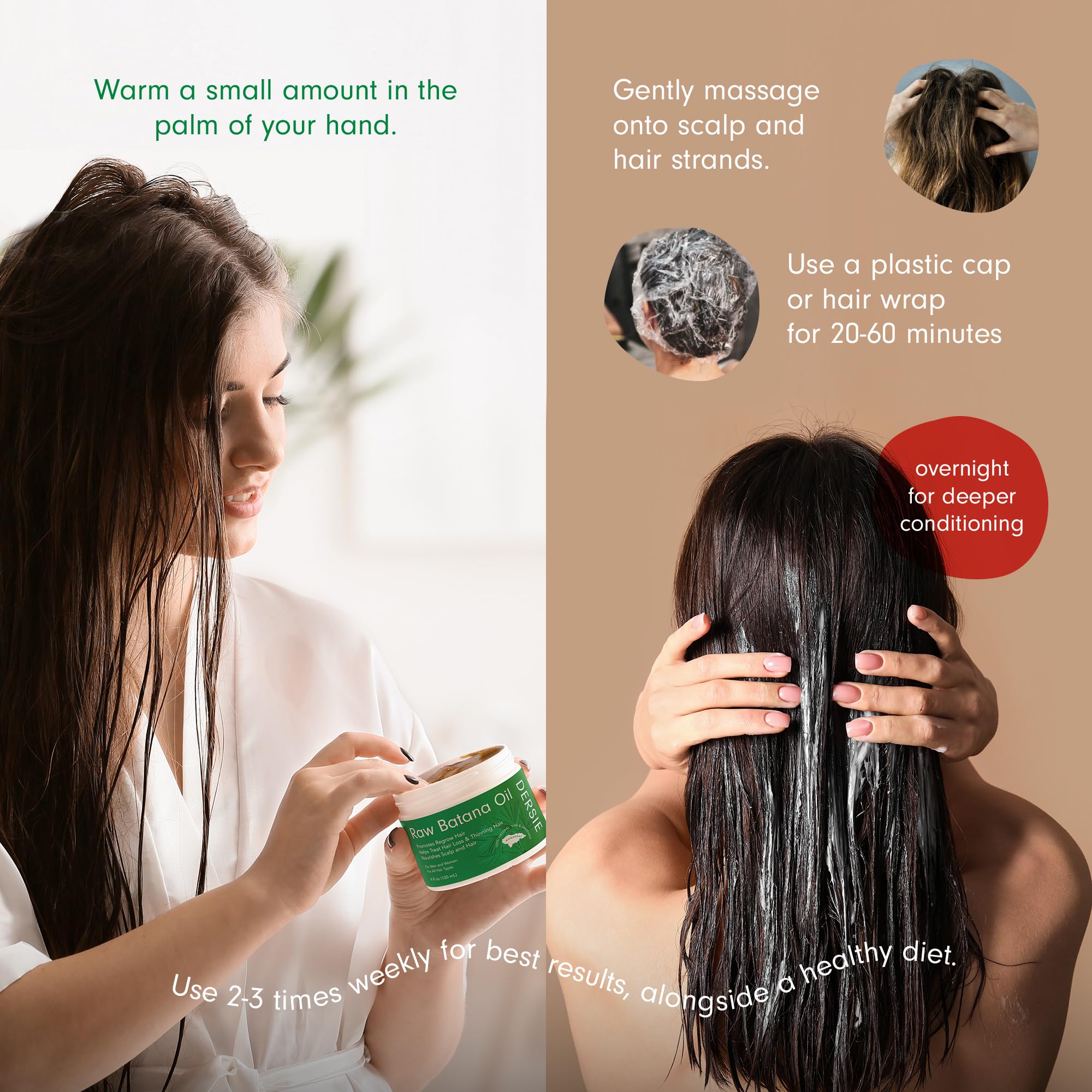 Batana Oil for Hair Growth - Raw, Organic Dr Sebi - 100% Pure & Natural From Honduras - For Thicker & Stronger Hair - 4 FL OZ