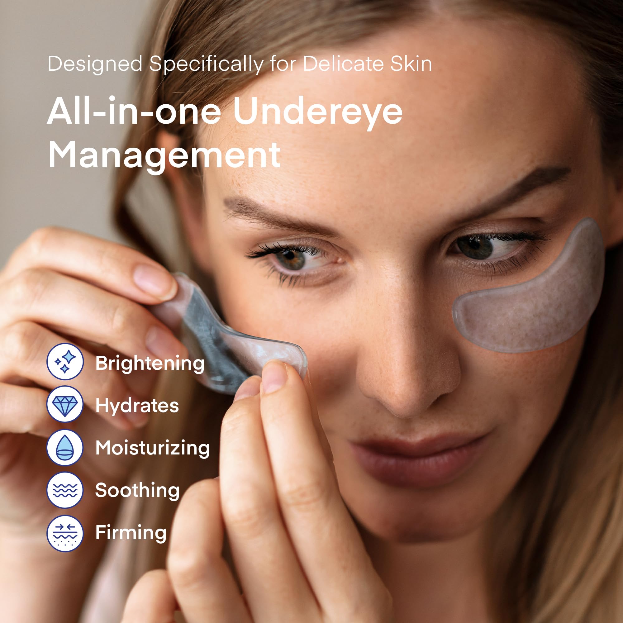 Korean Under Eye Gel Patches: Eye Masks for Puffy Eyes Dark Circles & Wrinkles with Caffeine Hyaluronic Acid & Niacinamide - Brightening Hydrating & Cooling Hydrogel Skincare Pads - 30 Pairs, Vegan