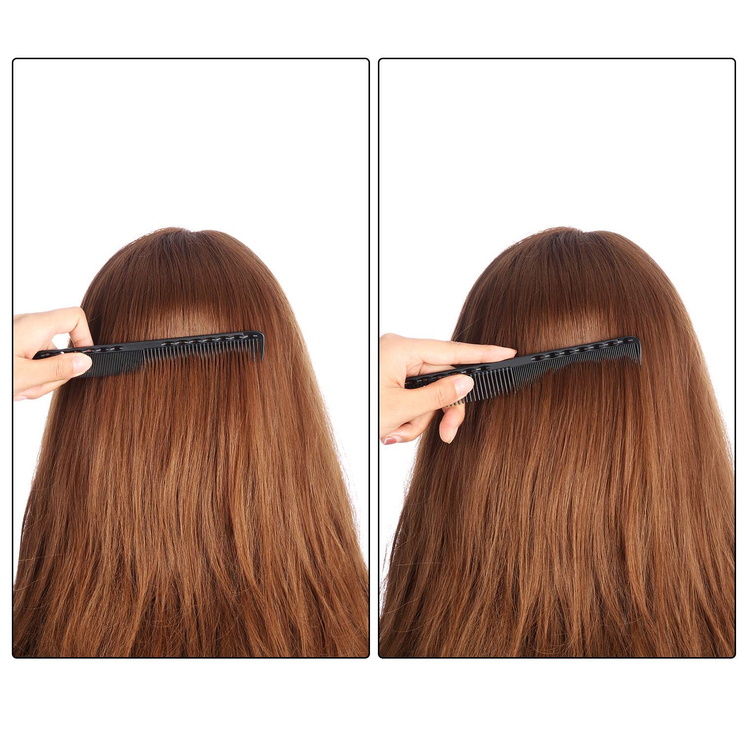 JASLY 3 Pack Black Carbon Fiber Fine Cutting Combs, 18 x 2.5 cm, Unisex, Adults & Hair Stylists