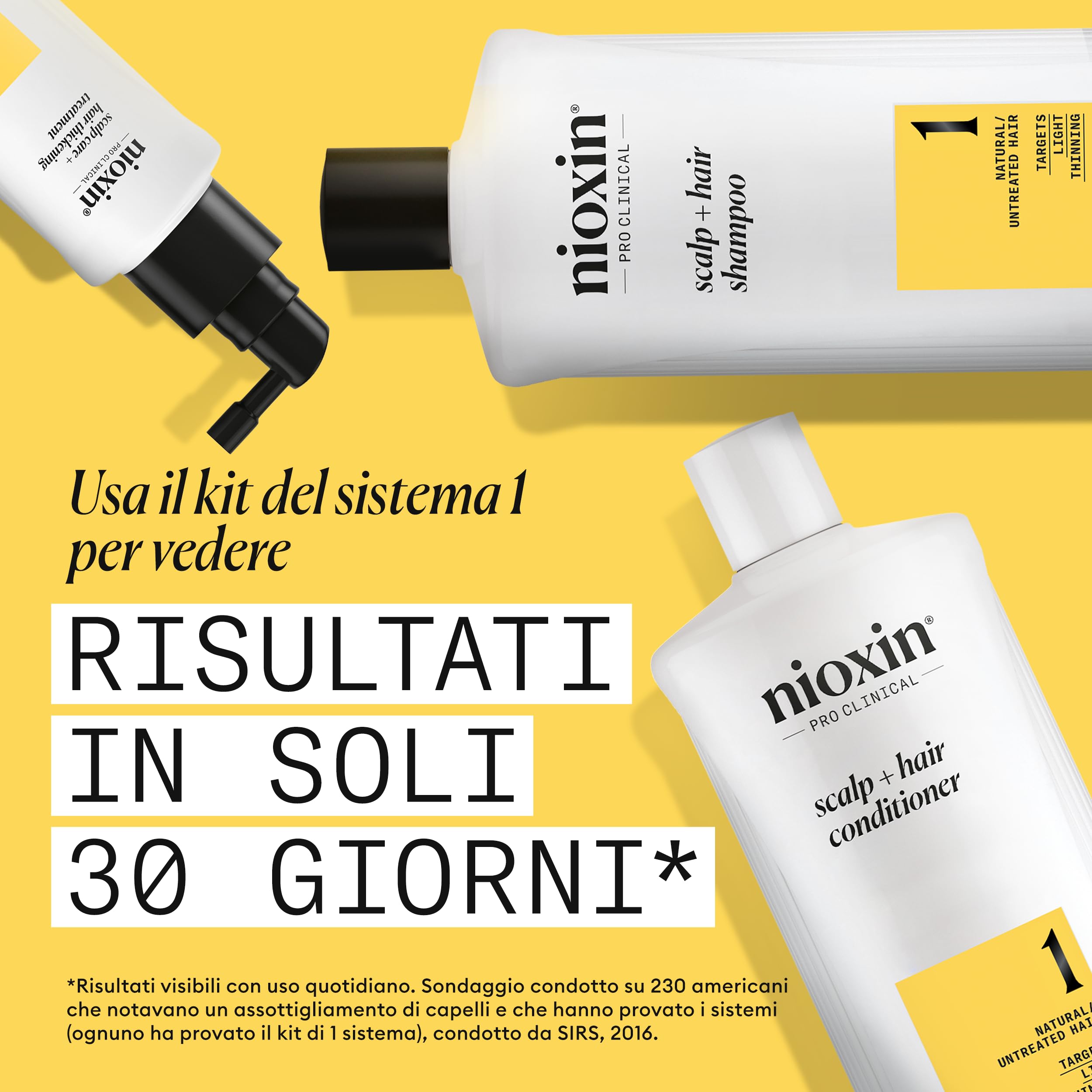 Nioxin System 1 Scalp + Hair Conditioner - Hair Thickening Conditioner for Natural Hair with Light Thinning - with Niacinamide (1l)