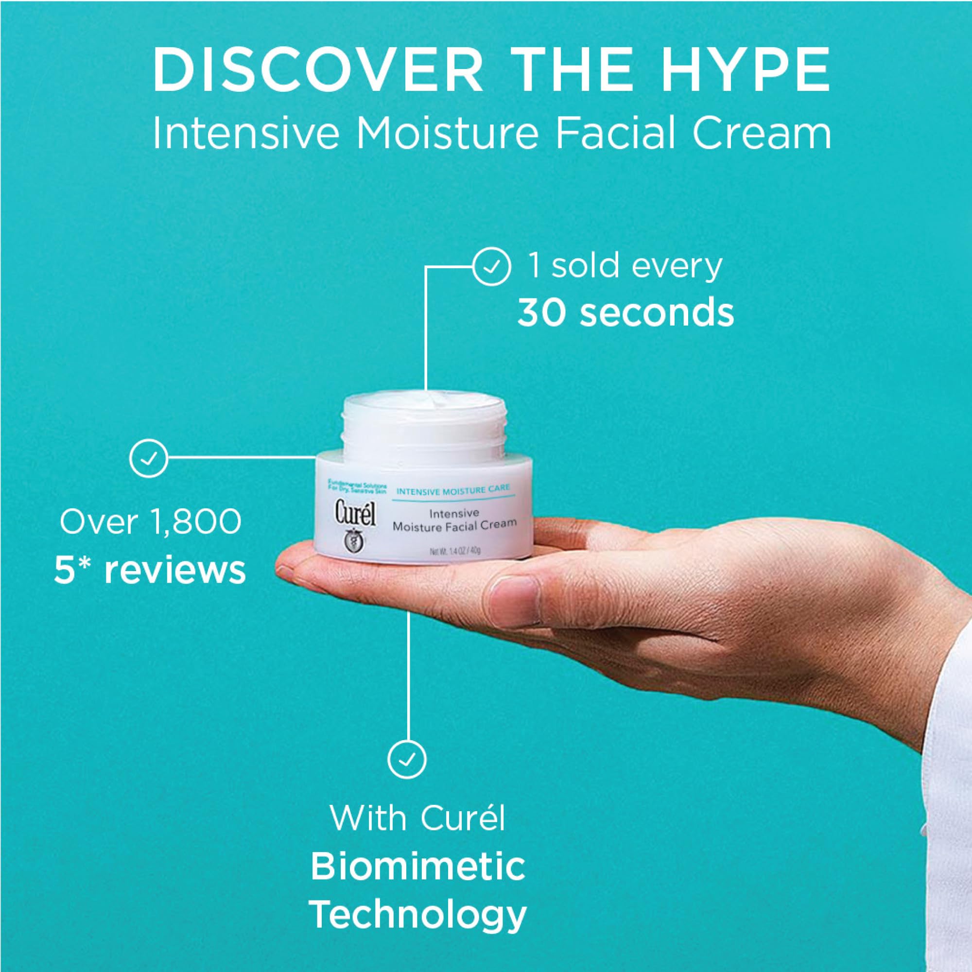 Curél Intensive Moisture Facial Cream 40g for Dry, Sensitive Skin