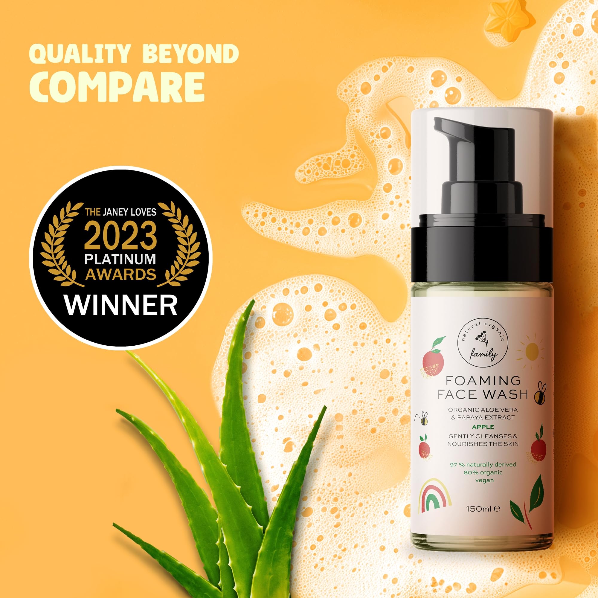 Kids Organic Foaming Face Wash - Natural Skincare for Teen Girls 10-12 - Gentle Facial Cleanser for Dry Sensitive Skin - Hydrating Exfoliating & Non Toxic Moisturiser Soap for Tweens & Preteens 8-12