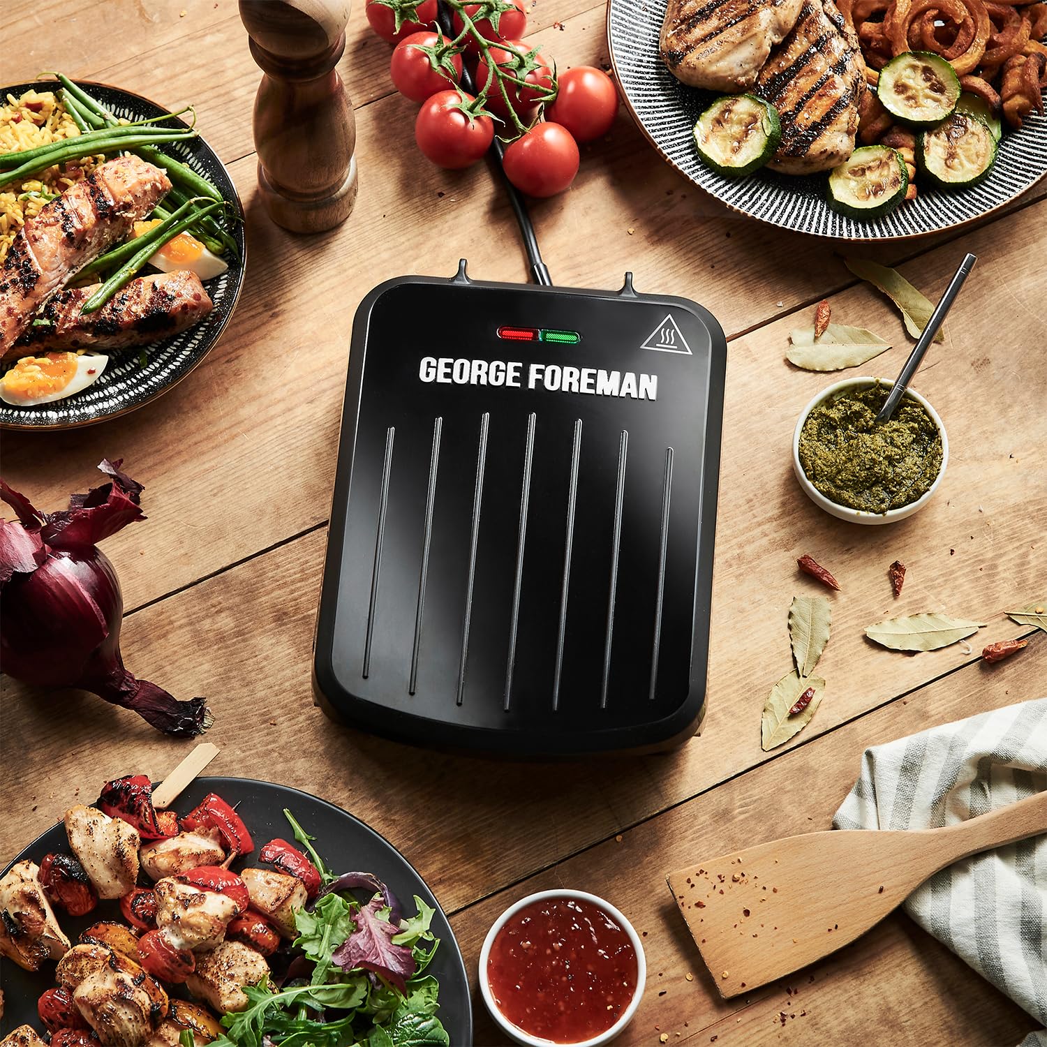 George Foreman 25800 Small Fit Grill - Versatile Griddle, Hot Plate and Toastie Machine with Speedy Heat Up and Easy Cleaning, Black