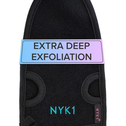 DEAD SKIN Exfoliating Mitt Deep Pore Cleansing Exfoliating Glove (Black, Large) At Home Microdermabrasion Dead Skin Remover For Body - Natural Plant Fibre Shower Gloves For Women And Men
