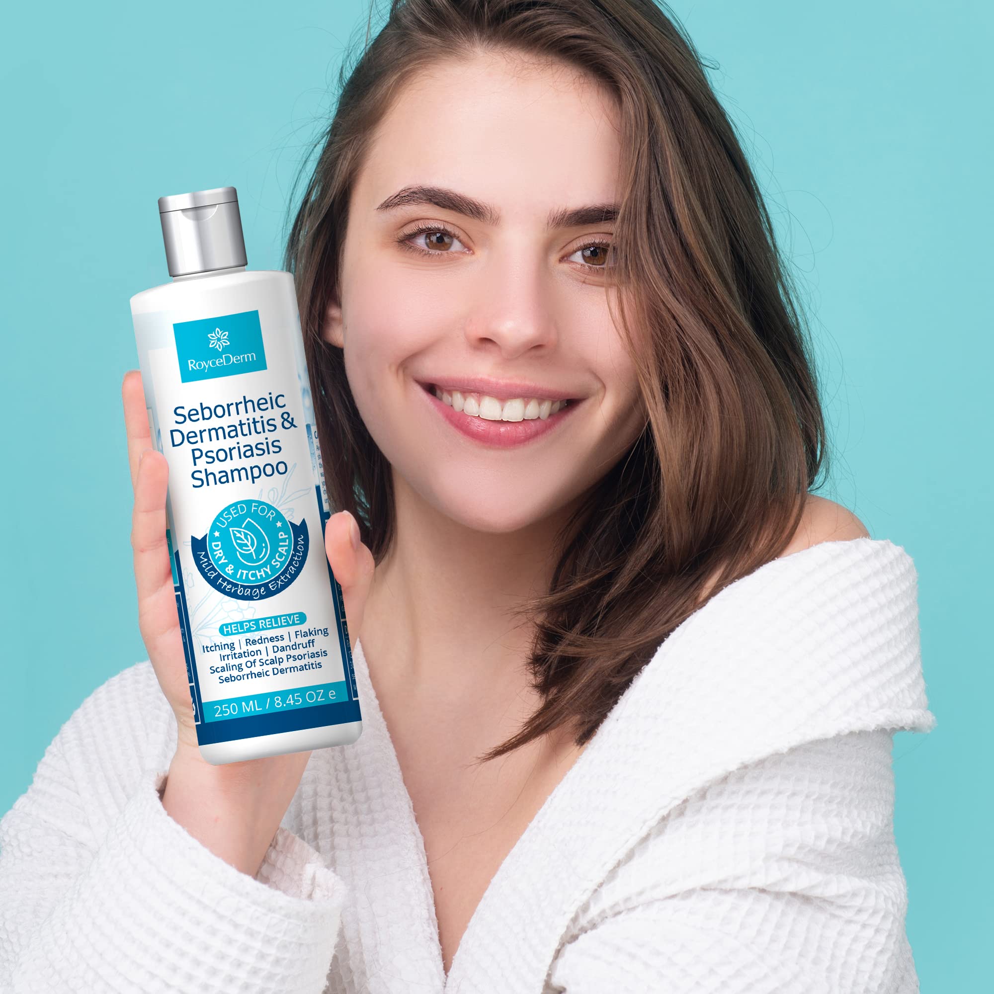 Roycederm Seborrheic Dermatitis Shampoo, Psoriasis Shampoo, Dandruff Shampoo, Folliculitis Shampoo, Scalp psoriasis Treatment, Seborrheic Dermatitis Treatment, Dandruff Treatment.
