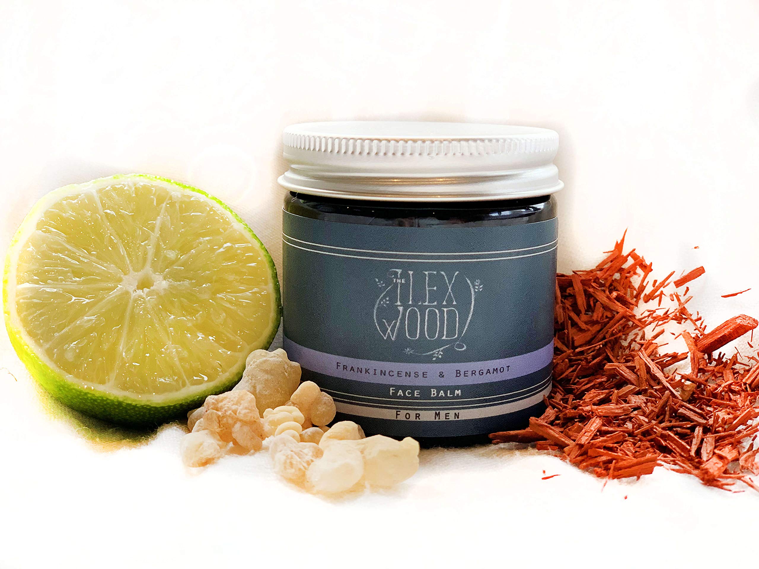 The Ilex Wood - Frankincense and Bergamot Face Balm - 100% Natural, Vegan, Moisturising, Anti Ageing, Wrinkle and Line Reducing Ingredients, Cruelty Free - 60ml (2.03 fl oz)