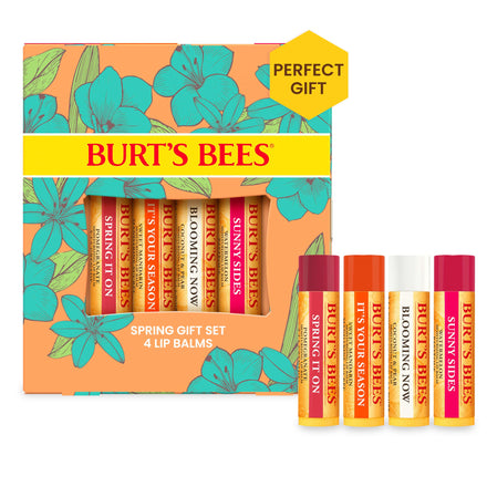Burt's Bees Lip Balm - Just Picked Gifts Set with Pomegranate, Watermelon, Sweet Mandarin, Coconut and Pear Natural Lip Treatment Tubes, 4, 0.15 oz.