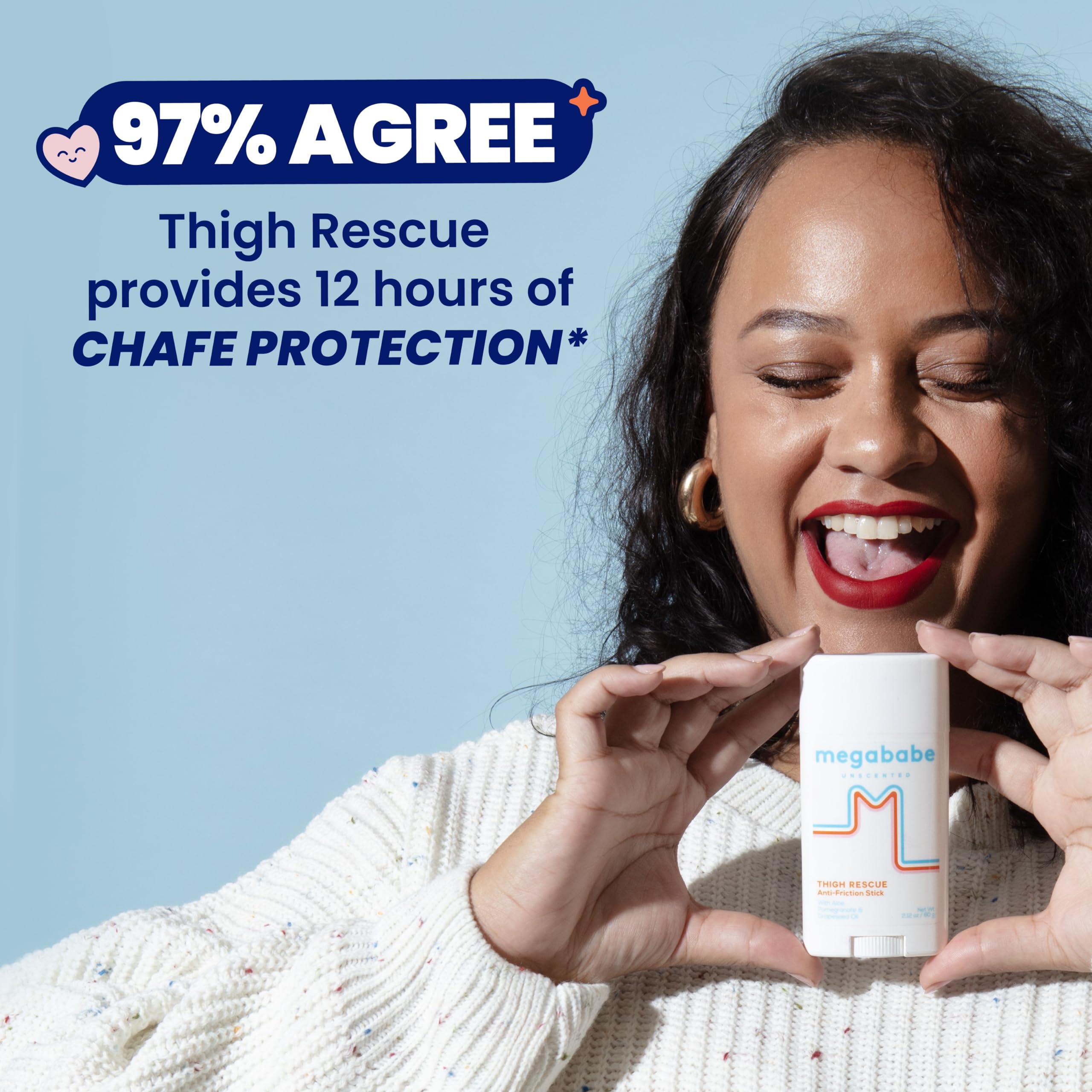 Megababe Unscented Anti-Chafing Sticks to Save Thigh | Prevents Friction and Skin Irritation | Thighs, Arms, Bra Lines and More | 50ml