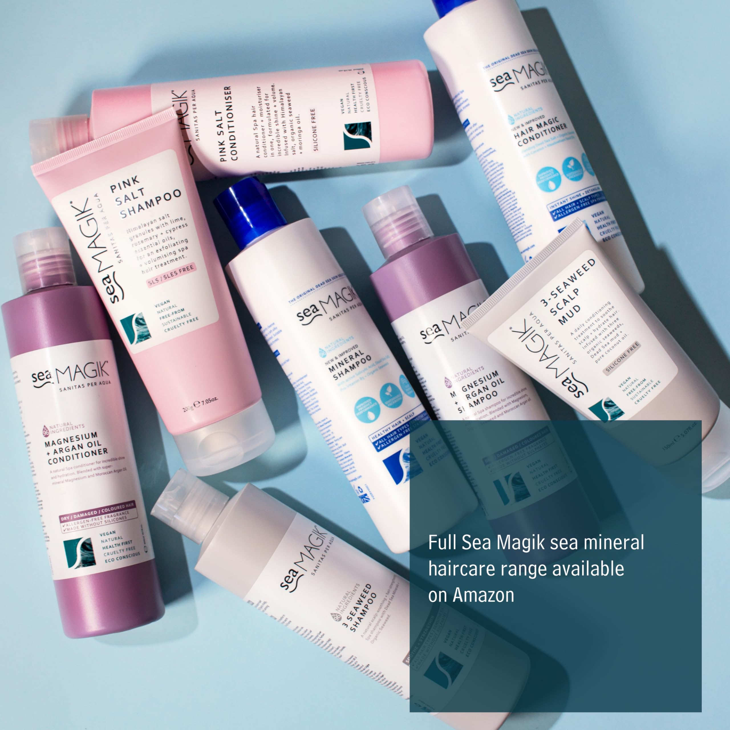 Sea Magik - Salicylic Acid Shampoo and Scalp Mask Set for Sensitive and Dry Scalp and Hair, Infused with Strengthening Seaweed, Long Lasting Hydration, Vegan, Cruelty Free (300ml + 150ml)