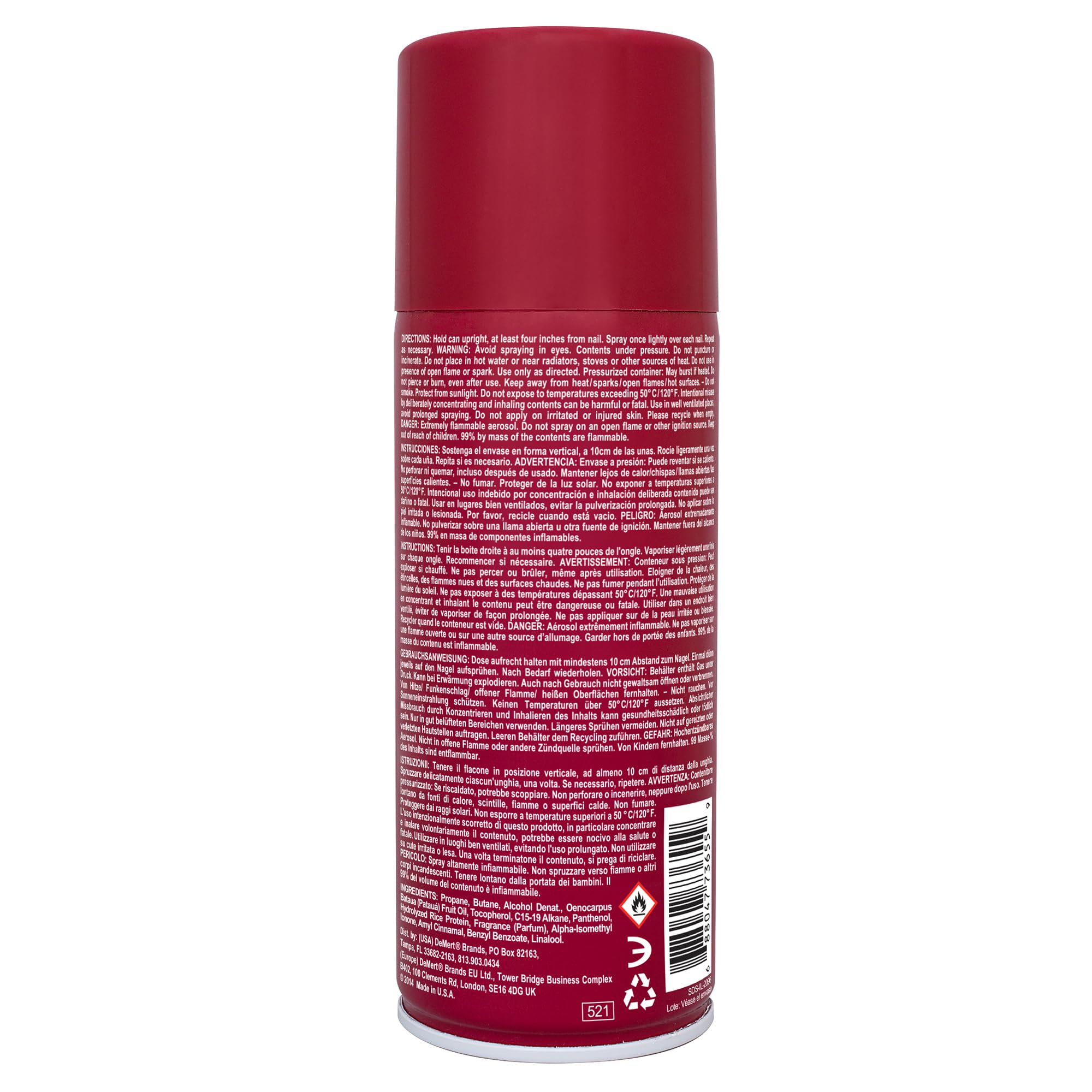 Demert Brands Nail Enamel Dryer Manicurist's Finishing Spray - 7.5 fl oz Spray Can - Fast Drying
