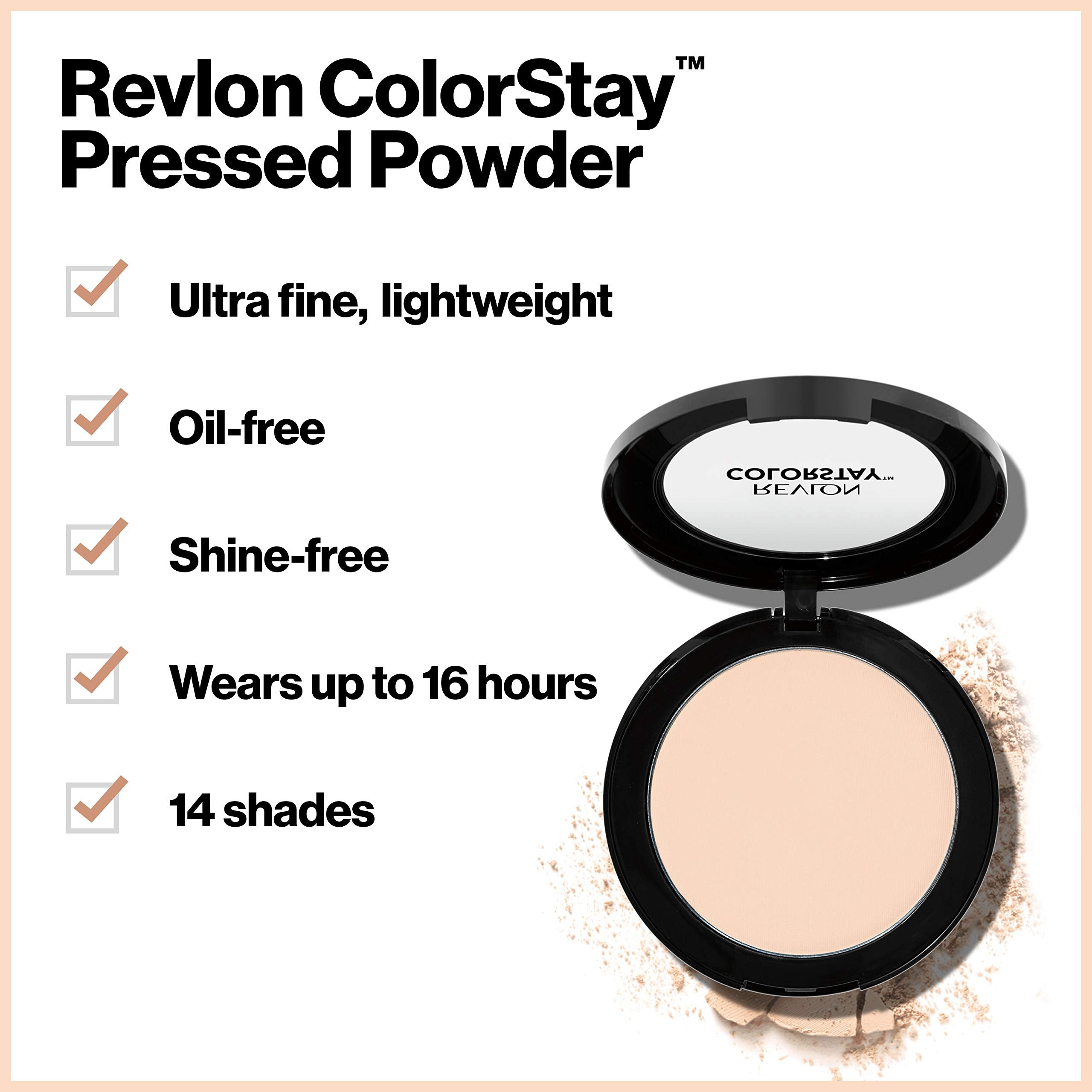 Revlon Colorstay Pressed Powder, Longwearing Oil Free, Fragrance Free, Noncomedogenic Face Makeup, Fair (810)
