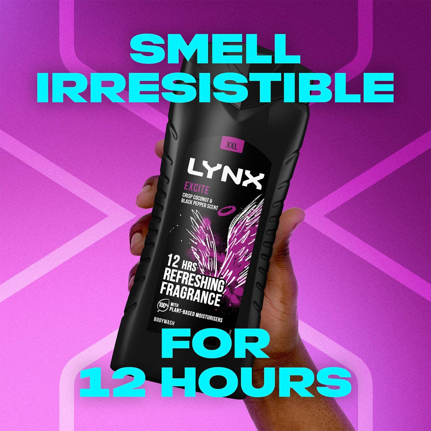 Lynx Excite Shower Gel Mens Body Wash, 225ml (6 Pack)