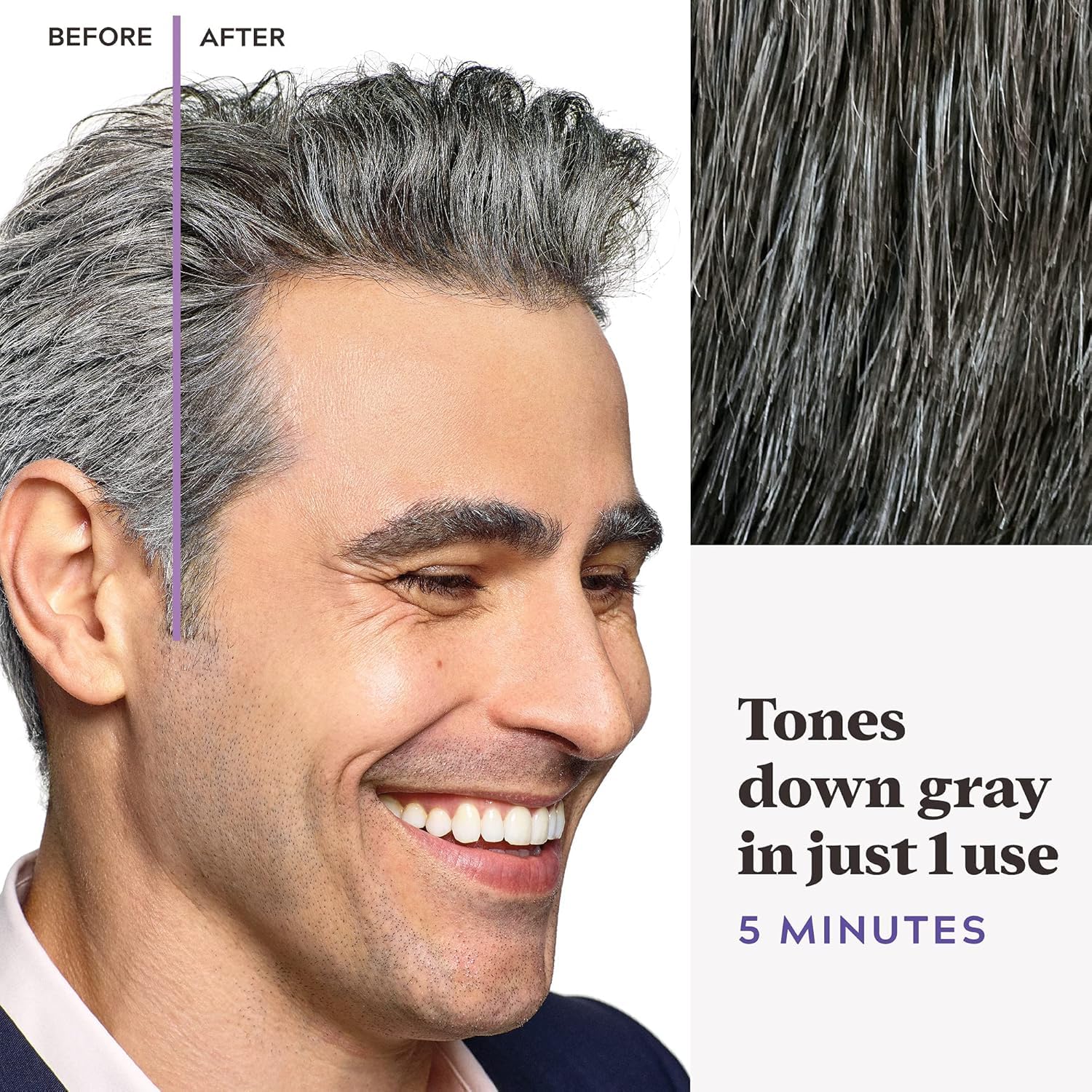 Just For Men Touch of Grey Dark Brown Hair Dye For a Natural Salt & Pepper Look, T45