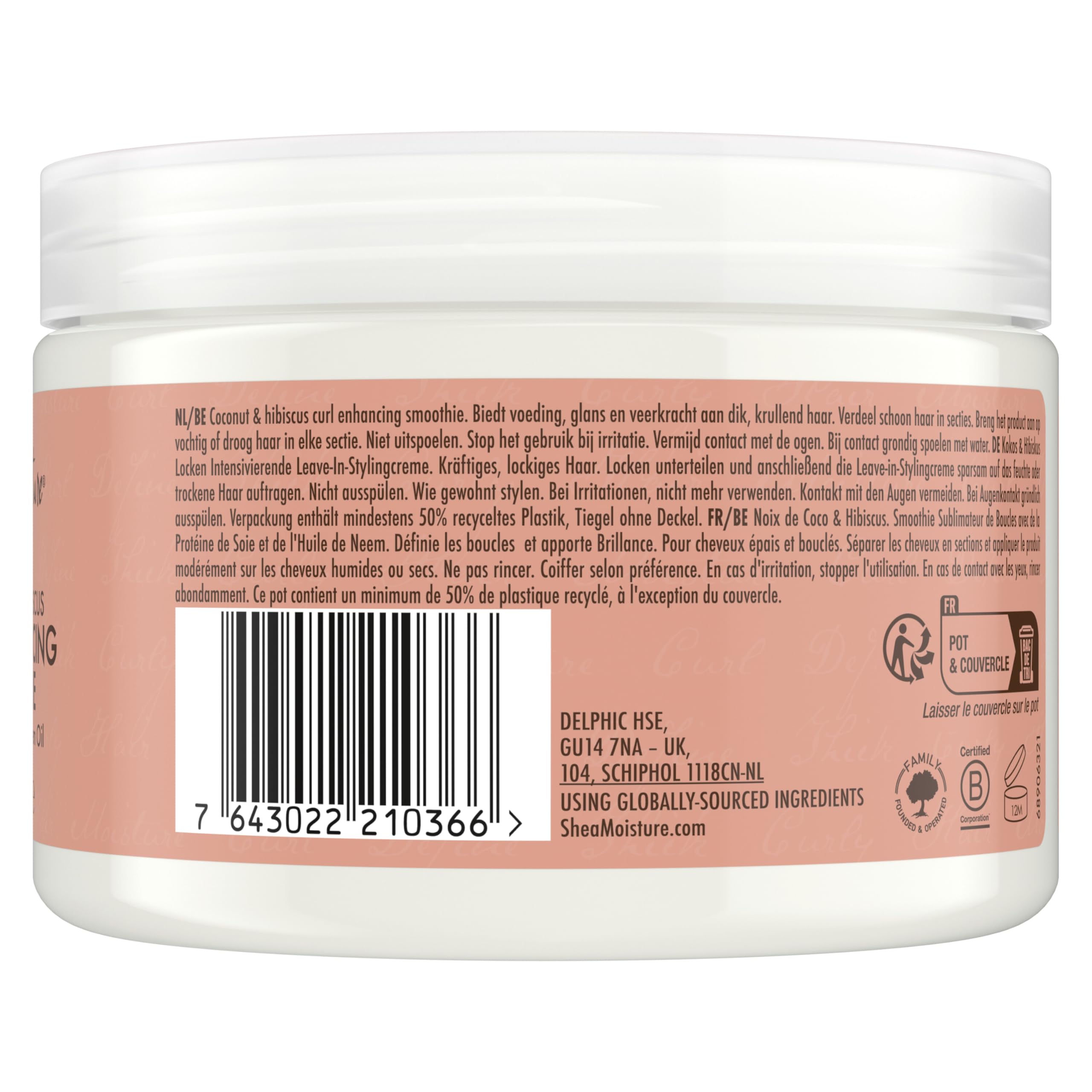 SheaMoisture Coconut & Hibiscus Curl Enhancer no silicones or sulphates smoothie for thick, curly hair 326 ml