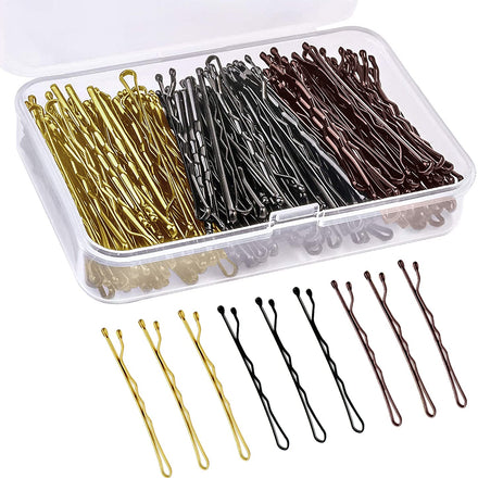 150 PCS Bobby Pins, 2 Inch Hair Clips for Women's Hair Styling with Storage Box (Black, Blonde, Brown)