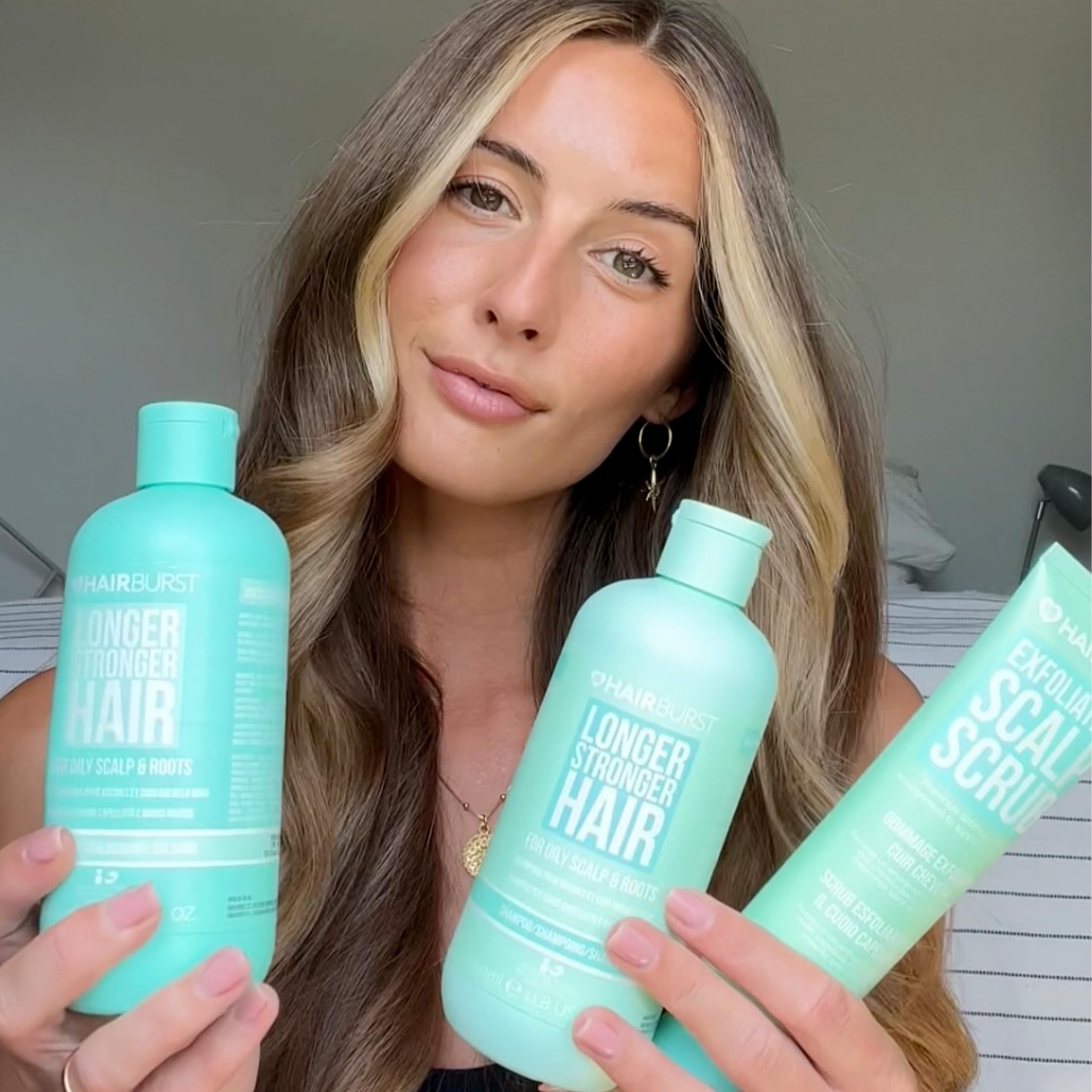 HAIR BURST Shampoo & Conditioner Set for Oily Hair — Deep Cleansing, Purifying & Hydrating with Tropical Aroma - Promotes Growth, Reduces Hair Loss-Free of SLS, Silicones & Parabens - Made in UK