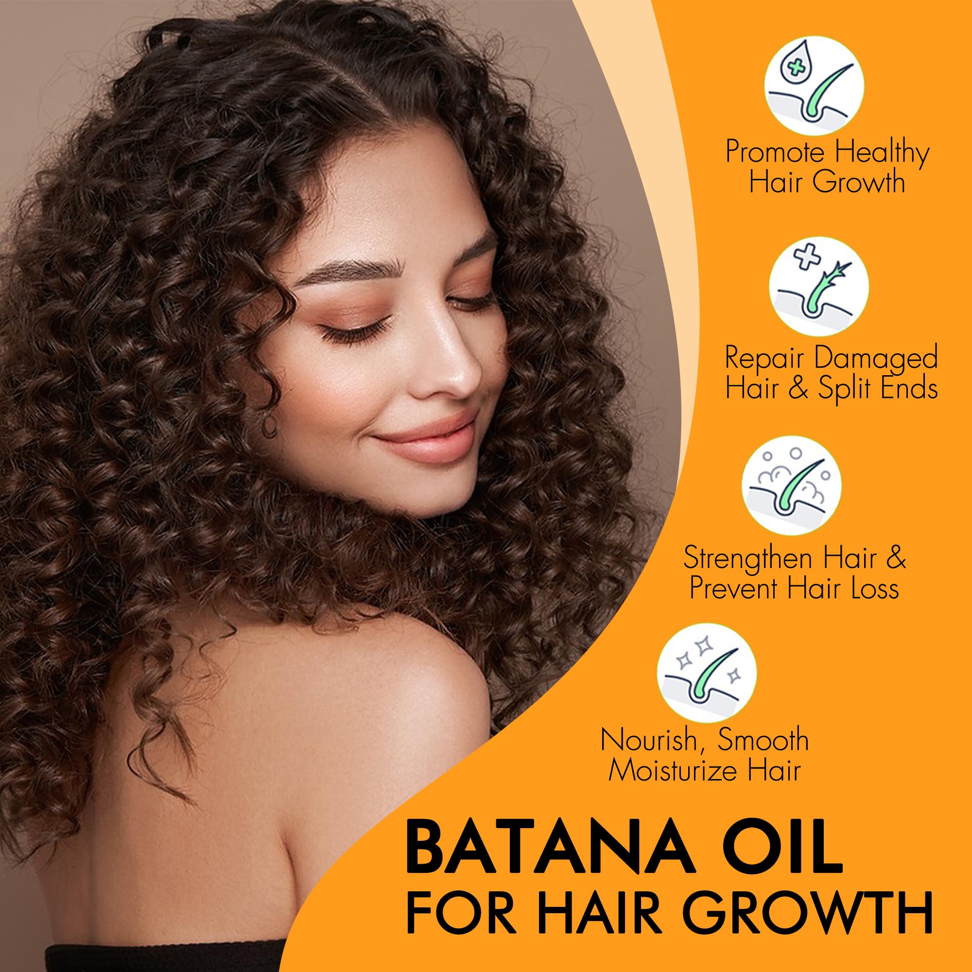 MISICH Raw Batana Oil for Hair Growth, 100% Natural Organic Botana Oil for Men & Women, Dr Sebi Approved, Pure, Unrefined, Enhances Thickness, Prevent Hair Loss