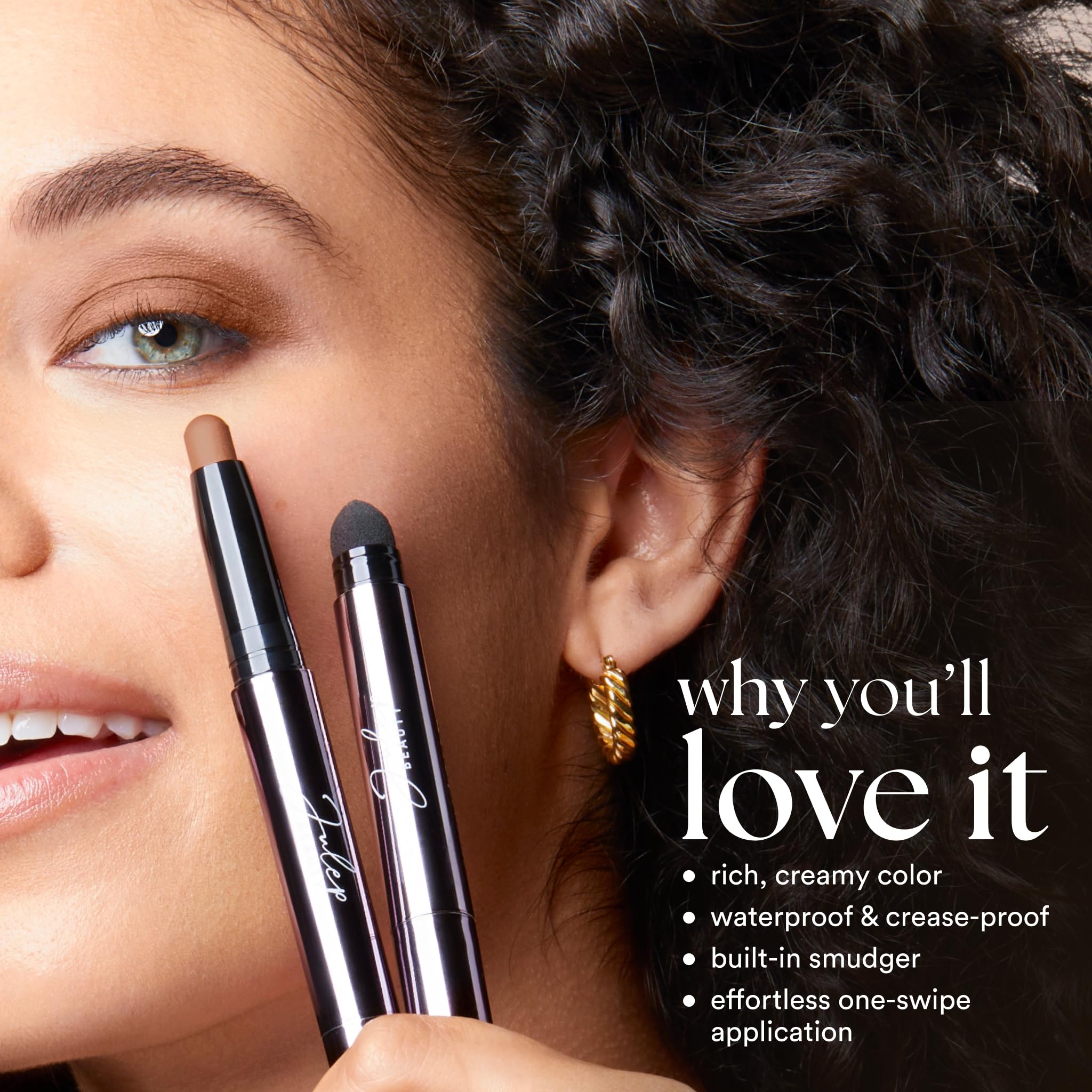 Julep Eyeshadow 101 Crème-to-Powder Eyeshadow Stick (Champagne Shimmer) Long-Lasting, Waterproof Eye Shadow - Blendable, Crease-Proof Eye Shadow Stick with Built-In Smudger - Shimmer Eyeshadow