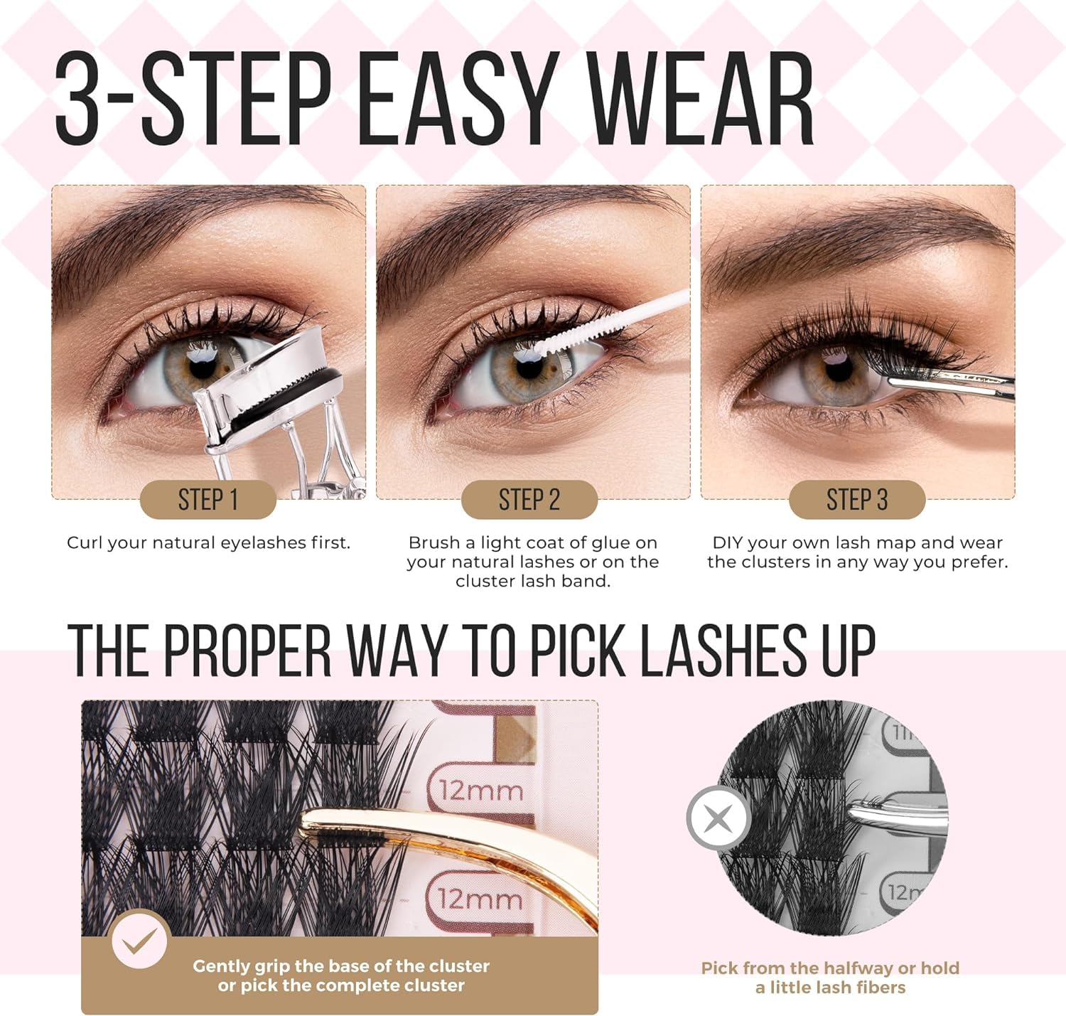 LASHVIEW 56D DIY Eyelash Extension Kit, Cluster Eyelash Extensions with Lash Bond and Seal, Cluster Lash Glue Remover, Lash Applicator for DIY Eyelashes Extensions
