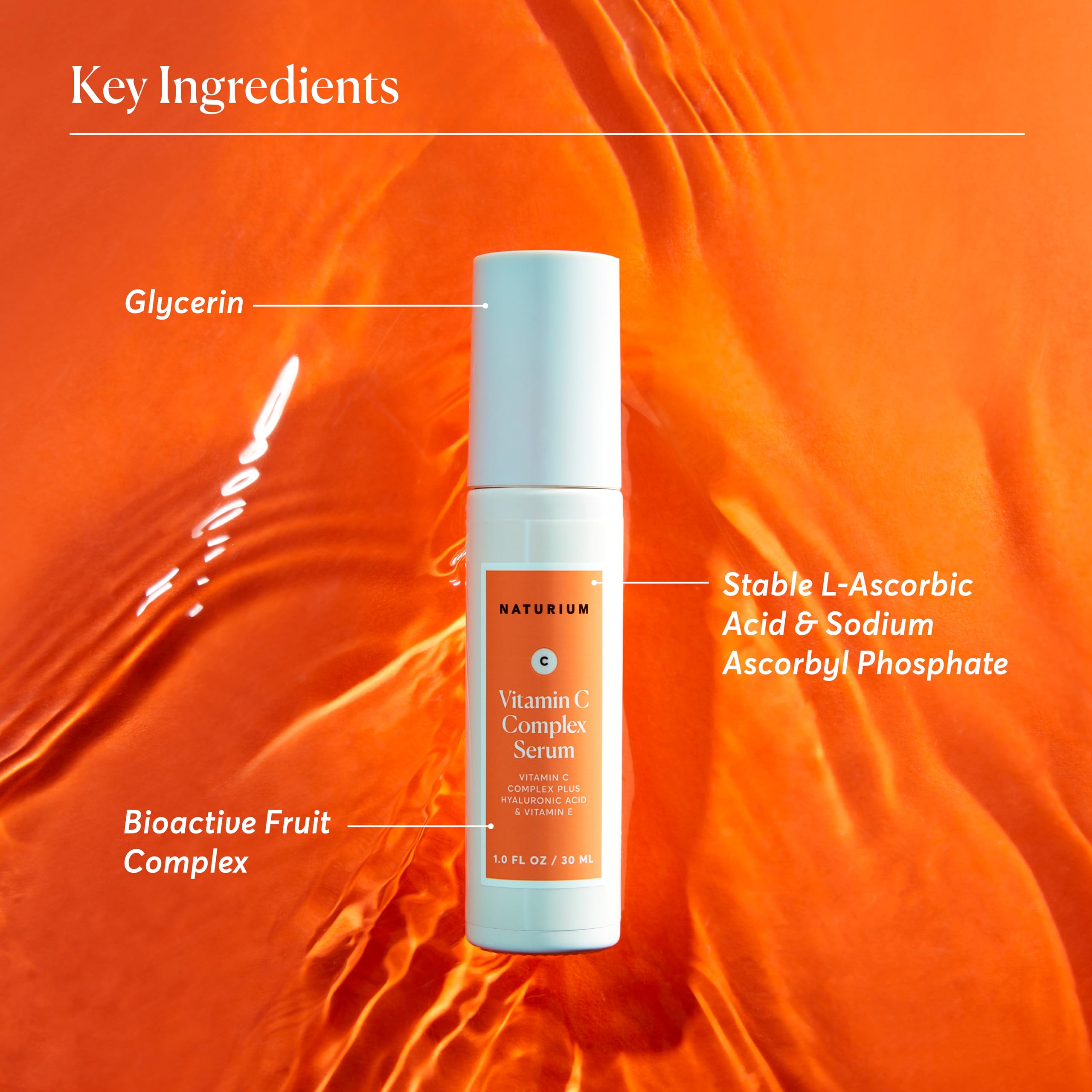 Naturium Vitamin C Complex Face Serum with Hyaluronic Acid & Vitamin E | 1.0 FL OZ / 30 ML