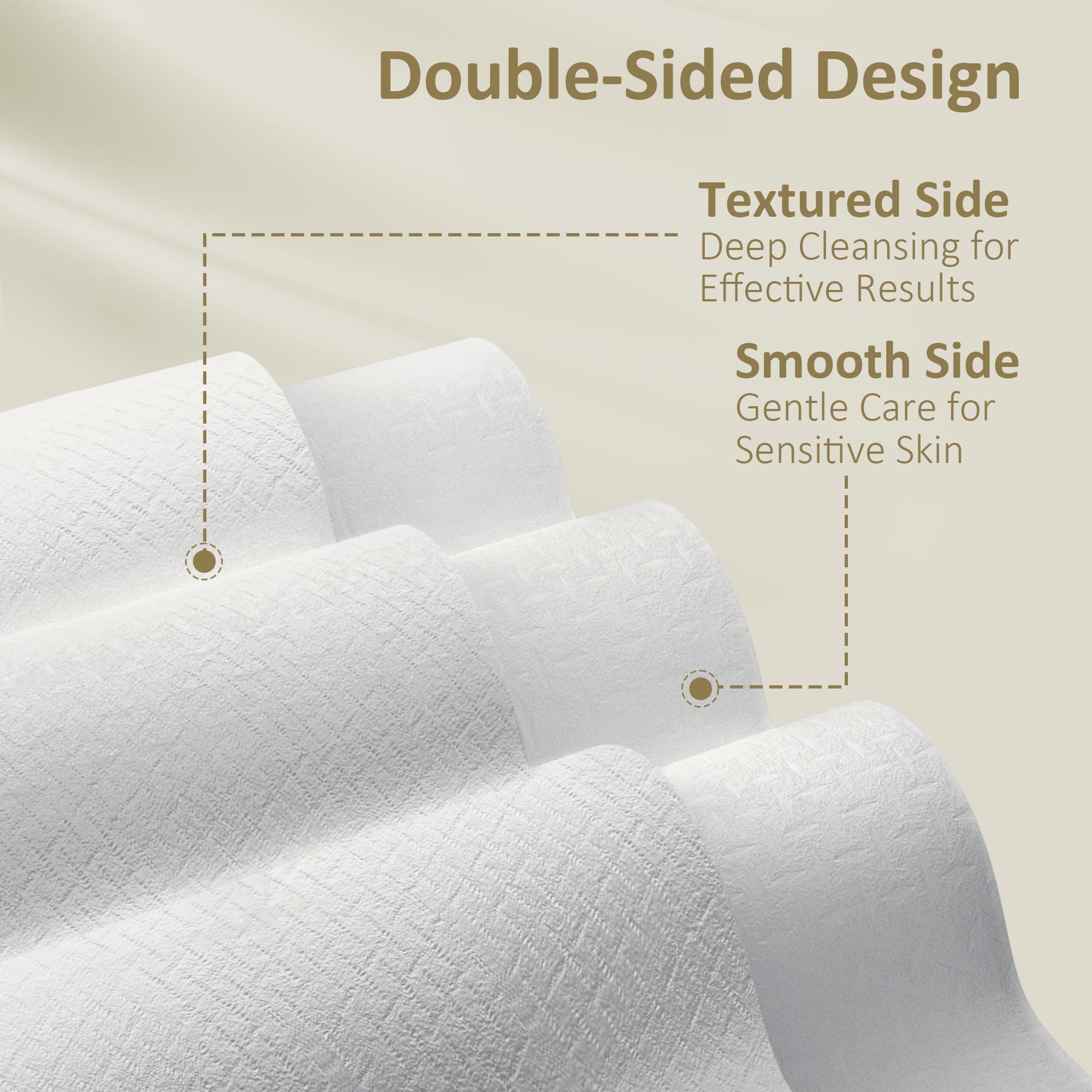 Ourmed Life Face Towels, Disposable Biodegradable Facial Towels for Sensitive Skin, Lint- Free Face Wipes for Washing Face, Skincare and Makeup Remover, Dry Wipes, 10"×12" Extra Large, 100 Count