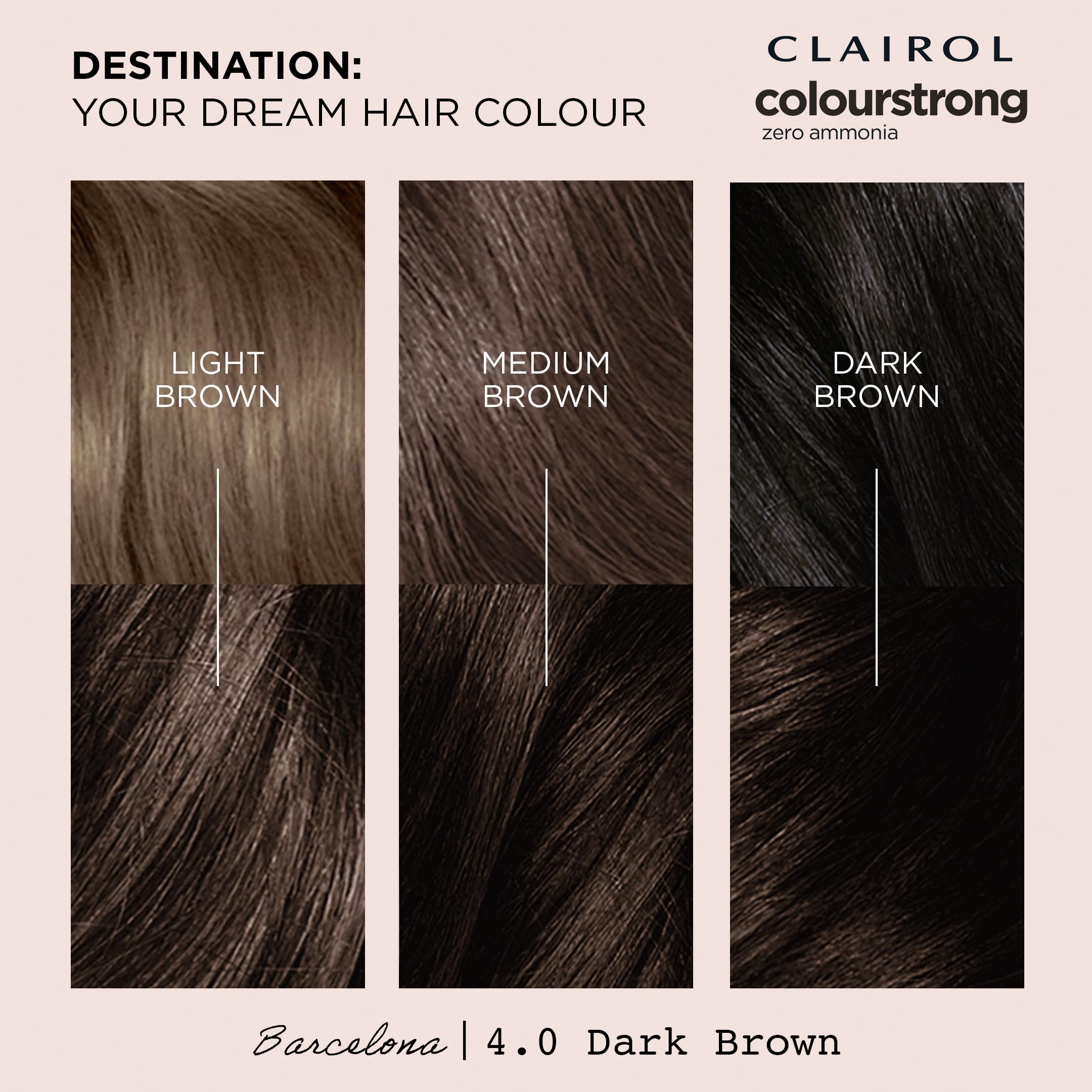 Clairol Colour Strong Permanent Hair Dye - 4.0 Dark Brown