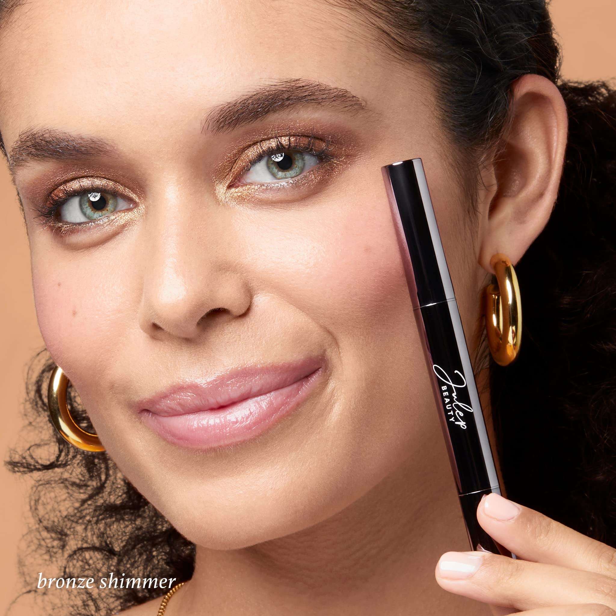 Julep Eyeshadow 101 Crème-to-Powder Eyeshadow Stick (Bronze Shimmer) Long-Lasting, Waterproof Eye Shadow - Blendable, Crease-Proof Eye Shadow Stick with Built-In Smudger - Shimmer Eyeshadow